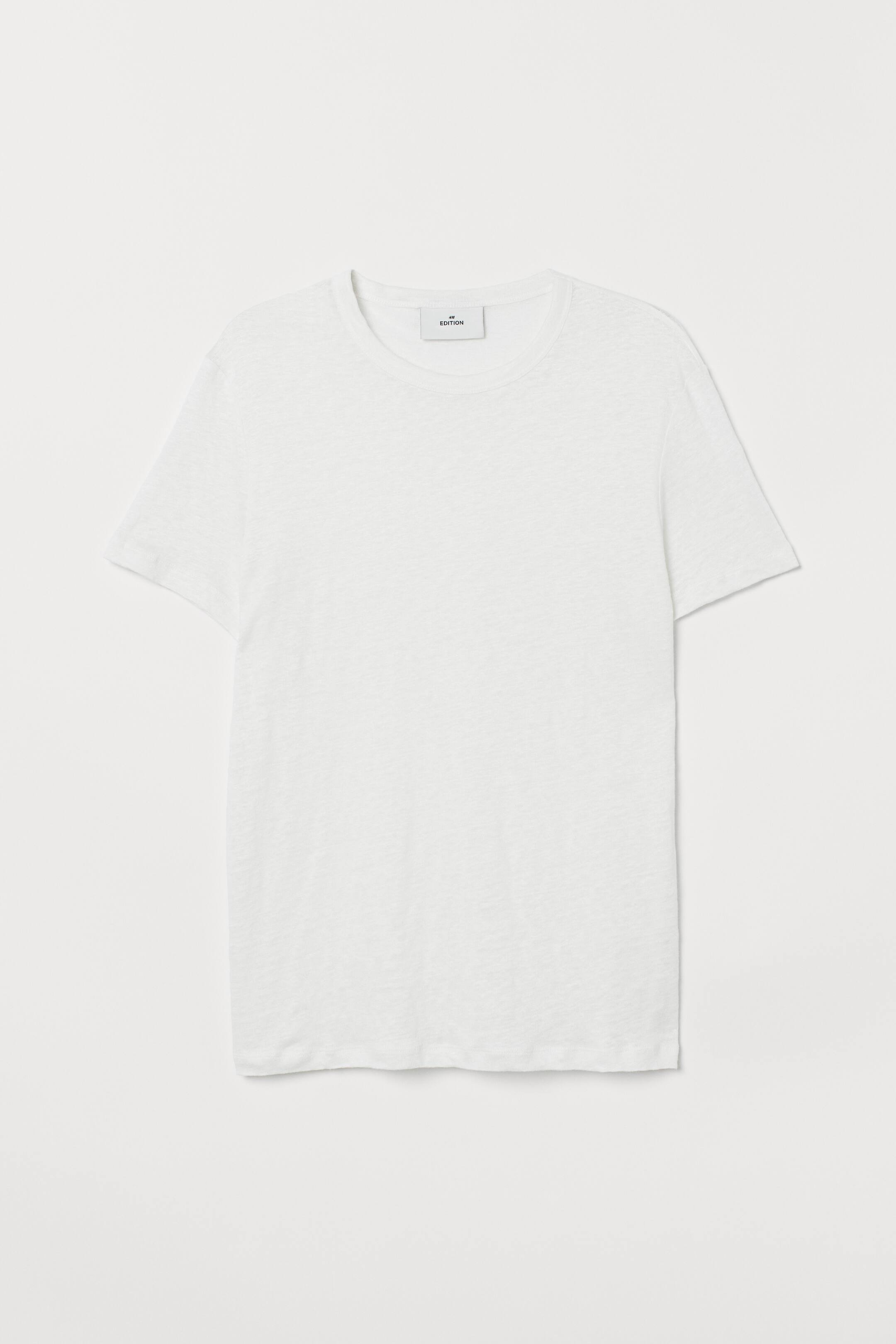Visa större bild: T-shirt i lintrikå - Vit - HERR | H&M SE 1