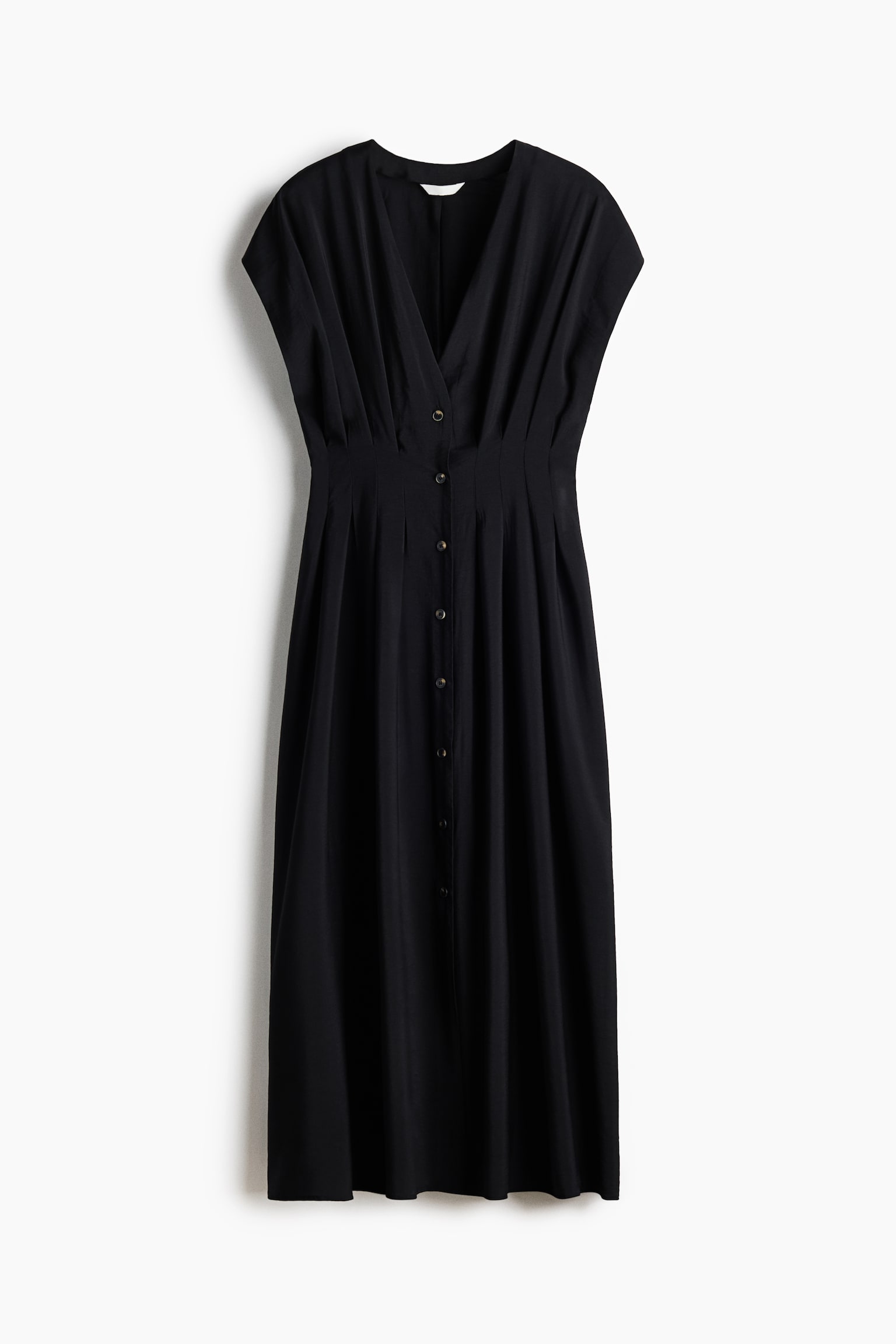 Button-Front Midi Dress - Black/Black/floral/Dark brown/leopard print - 1