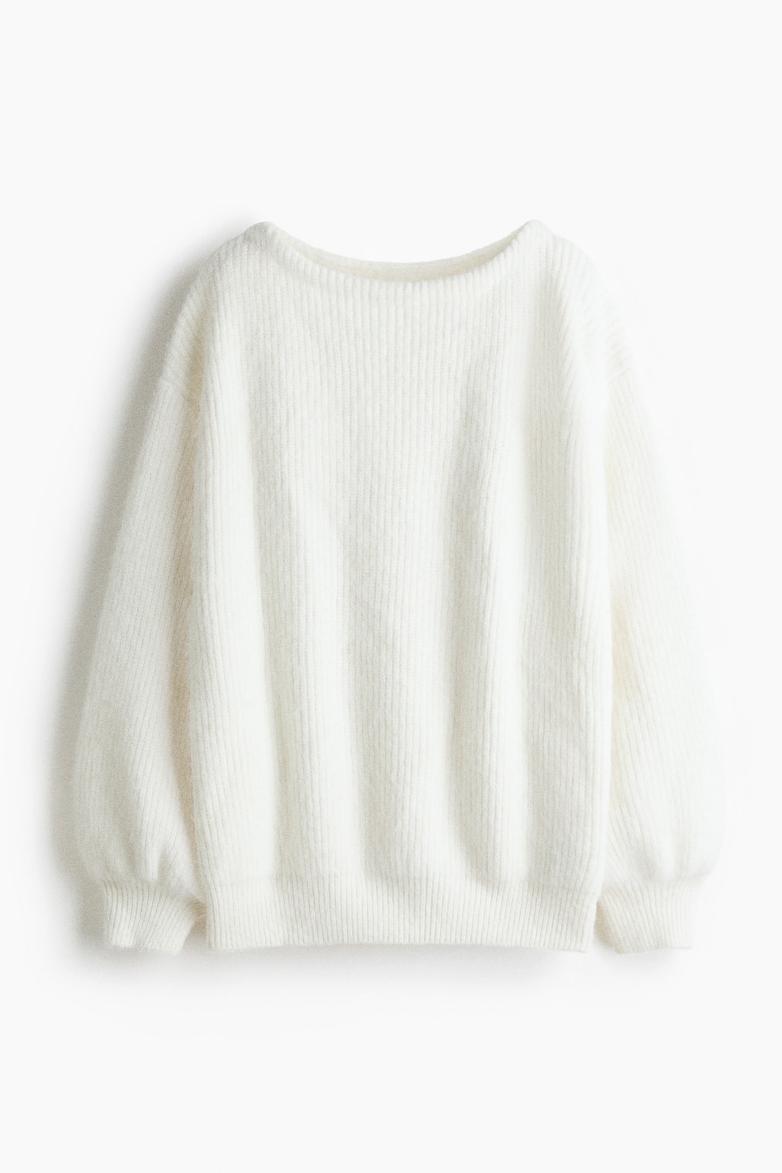 Oversized boat-neck jumper - ホワイト