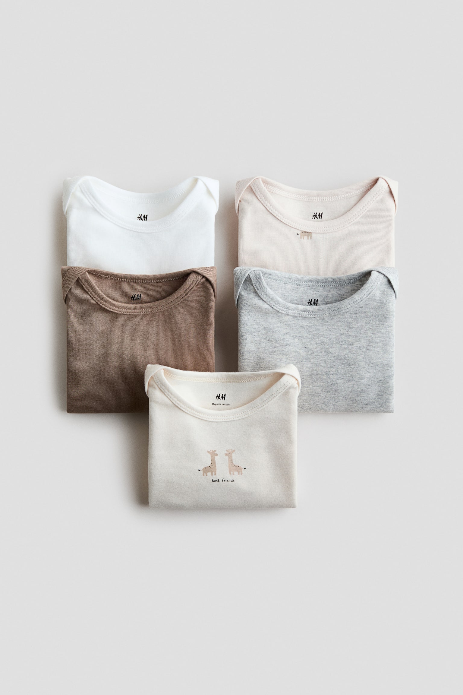 5'li Uzun Kollu Body - Açık bej/Zürafalar/Bej/Çizgili - 2