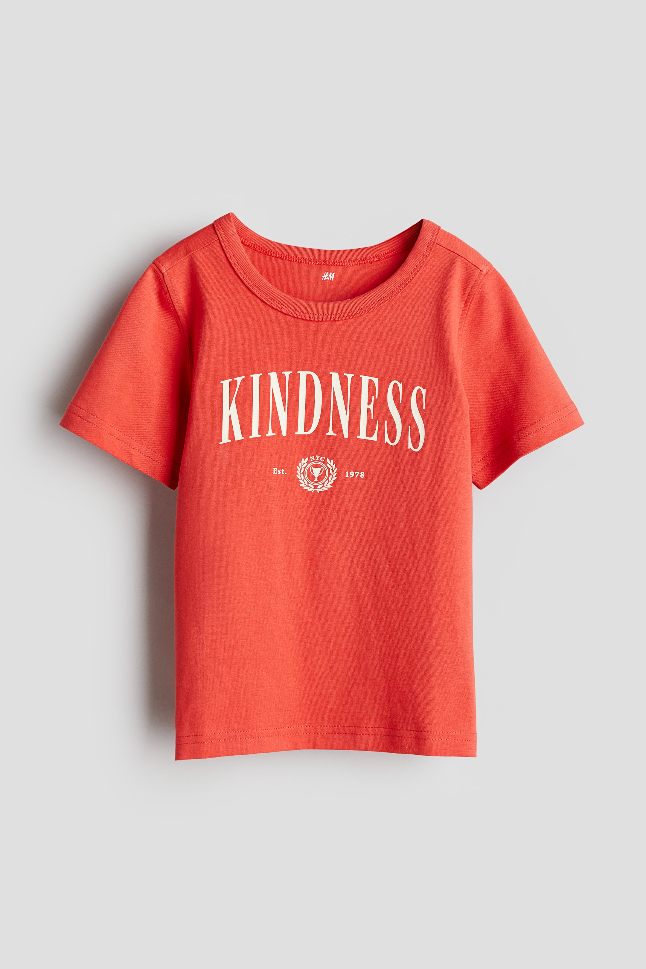 Cotton jersey T-shirt - Light red/Kindness - Kids | H&M GB 4