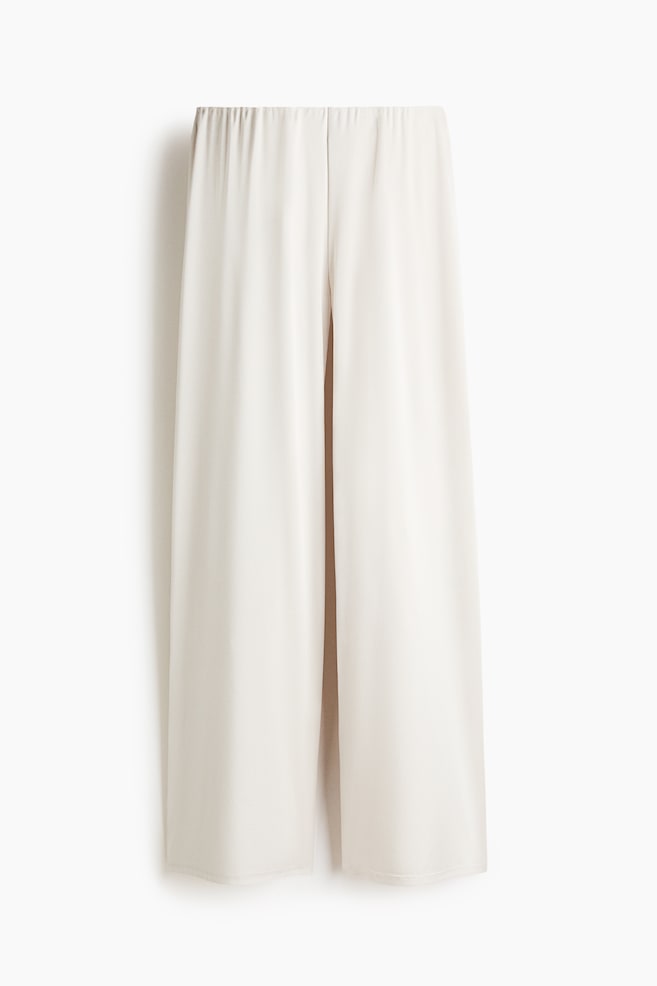 Textured pull-on trousers - Ivory - 1