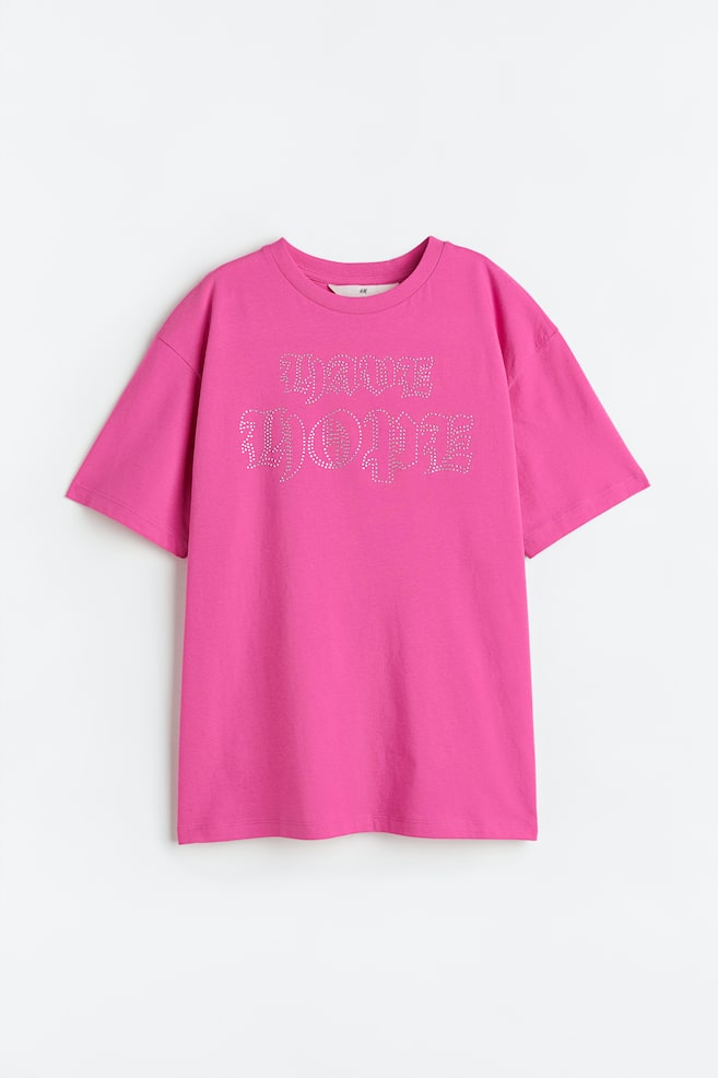 Oversized cotton T-shirt - Pink/Have hope/Blue/Skilled/Grey marl/NASA/White/Calm Club