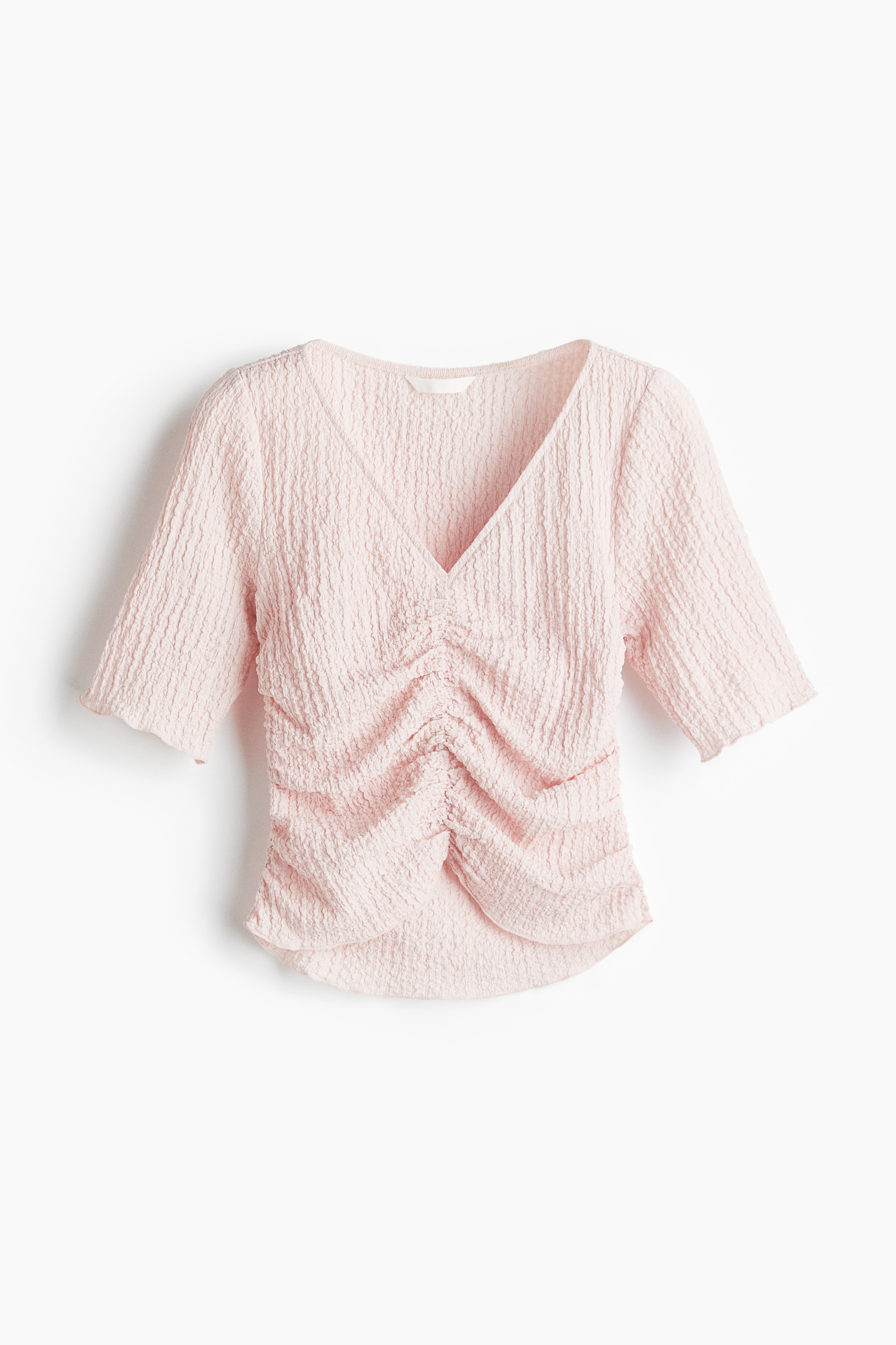 Top strutturato e drappeggiato - Rosa chiaro/Turchese chiaro/Bordeaux/Verde kaki/Marrone scuro/Crema