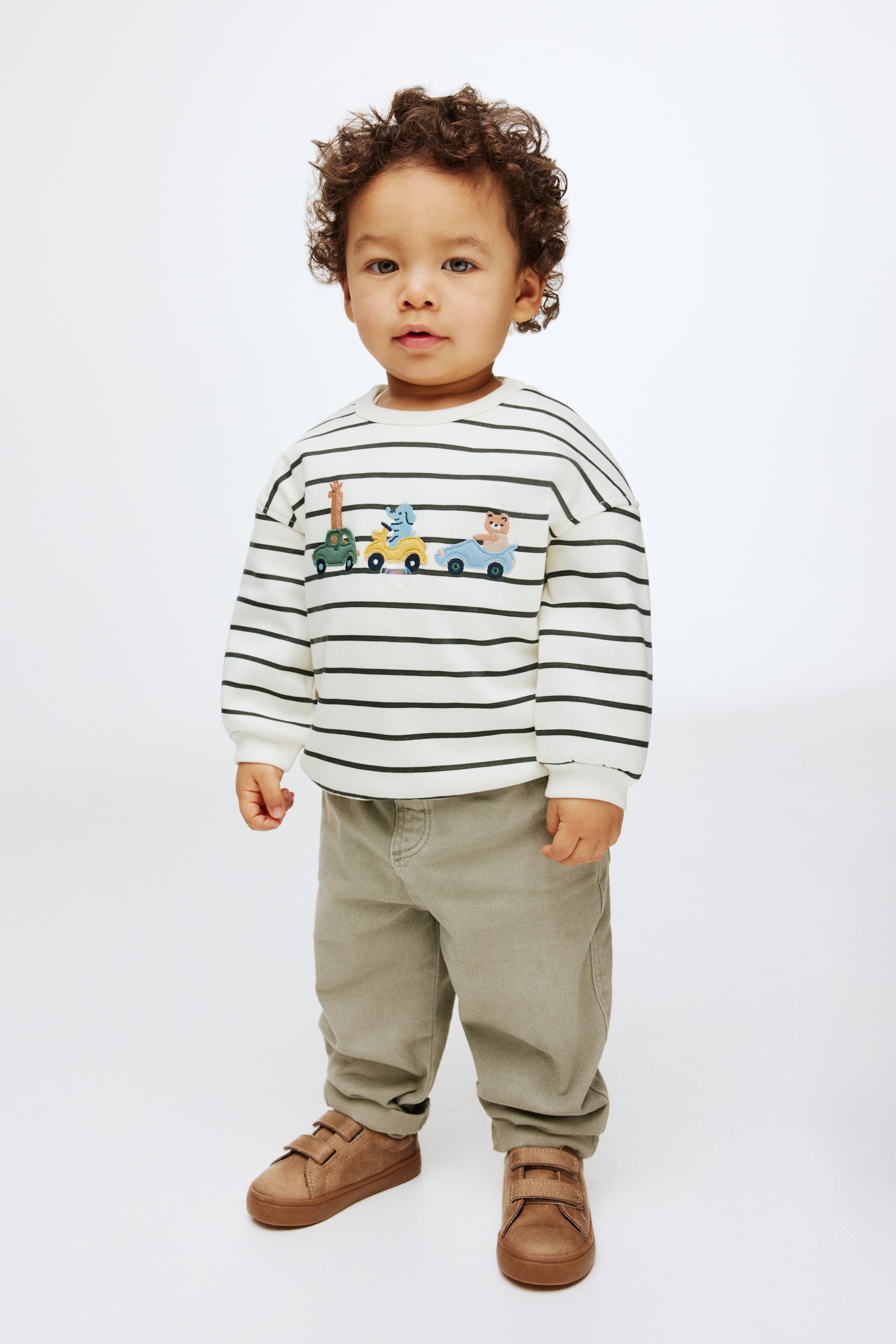View larger image: Sweatshirt with Motif - White/cars - Kids | H&M US 1