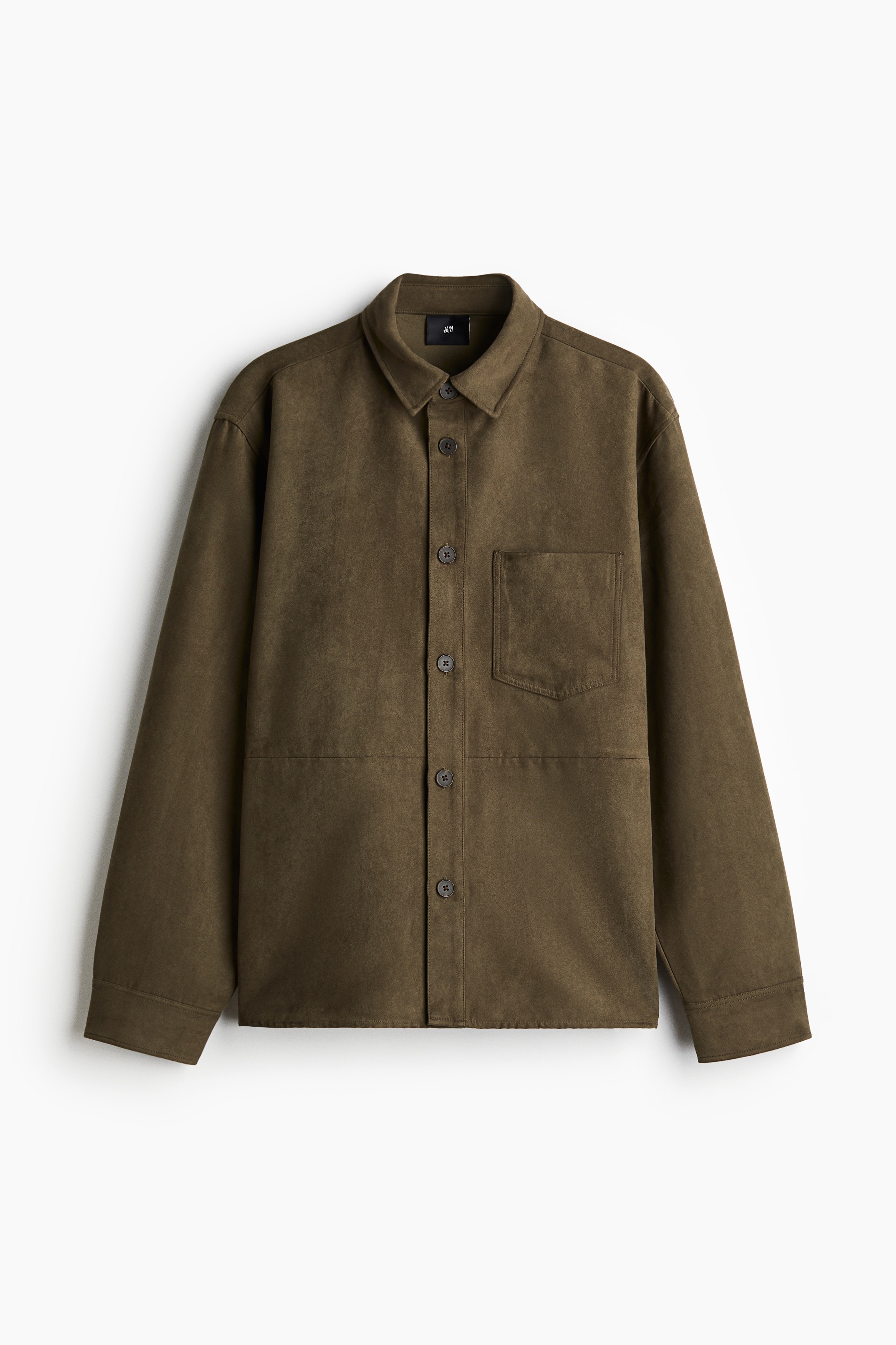Regular Fit Overshirt - Dark khaki green/Beige