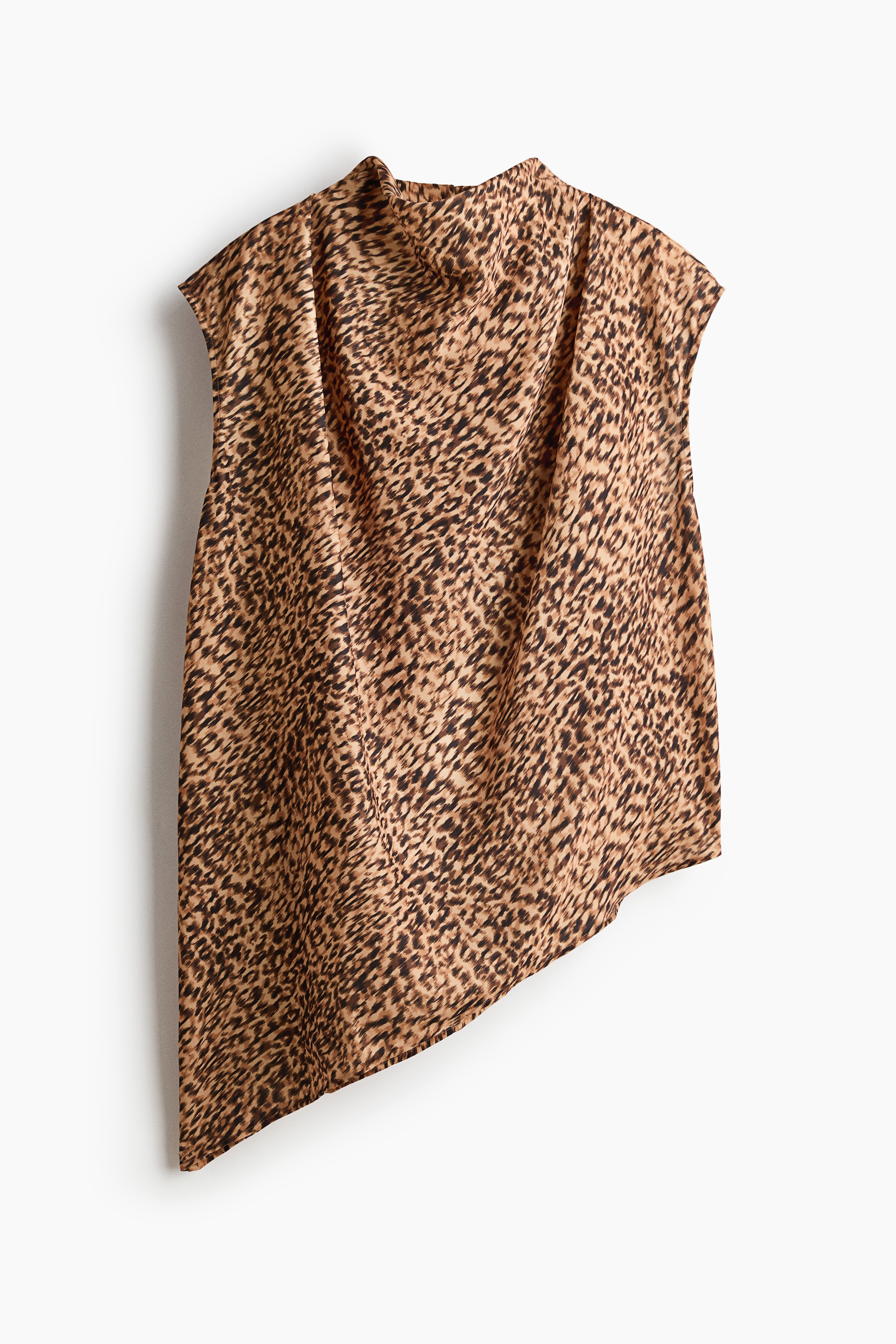 Asymmetric Top - Beige/leopard print