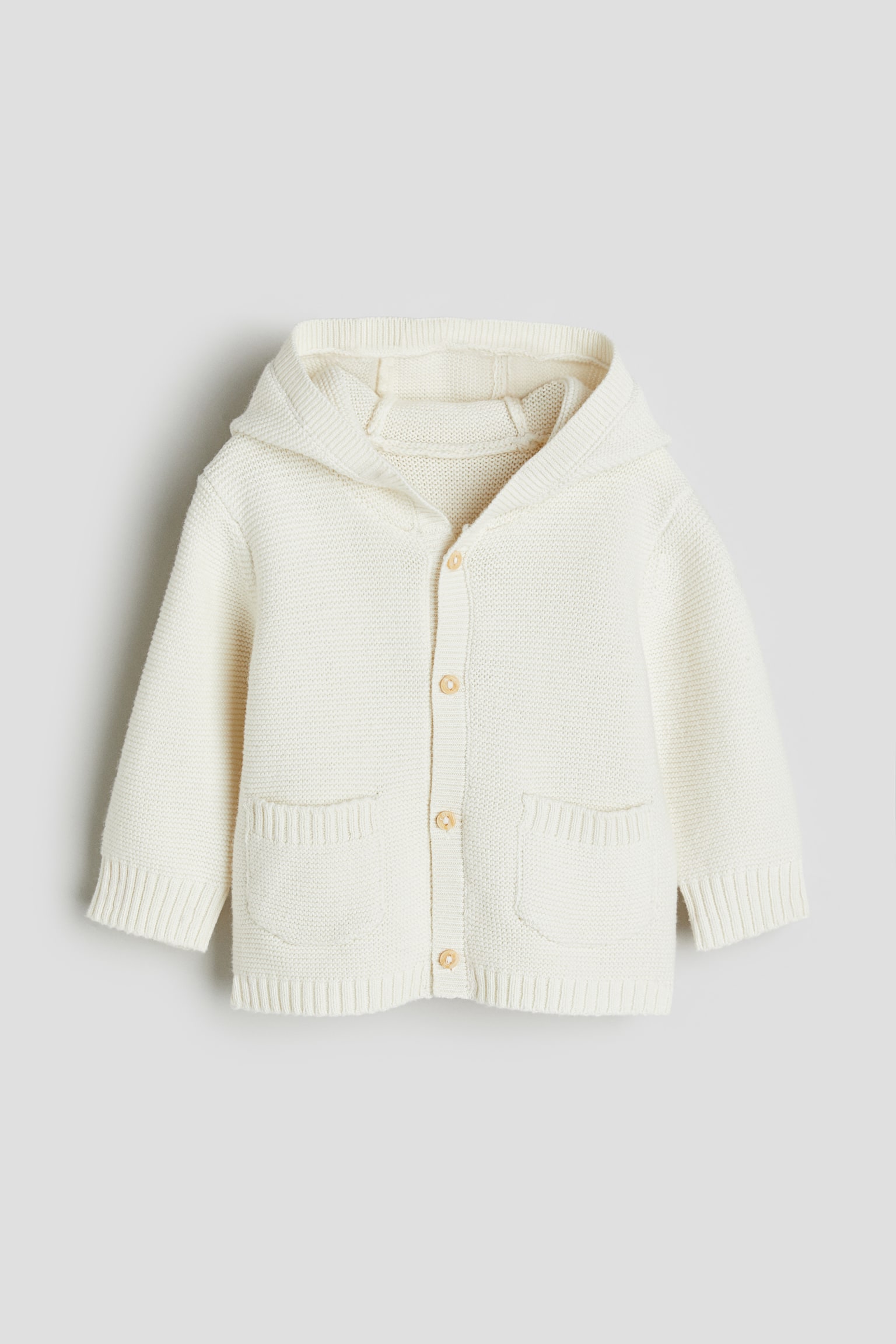 Hooded Cardigan - White/Dark grey - 2