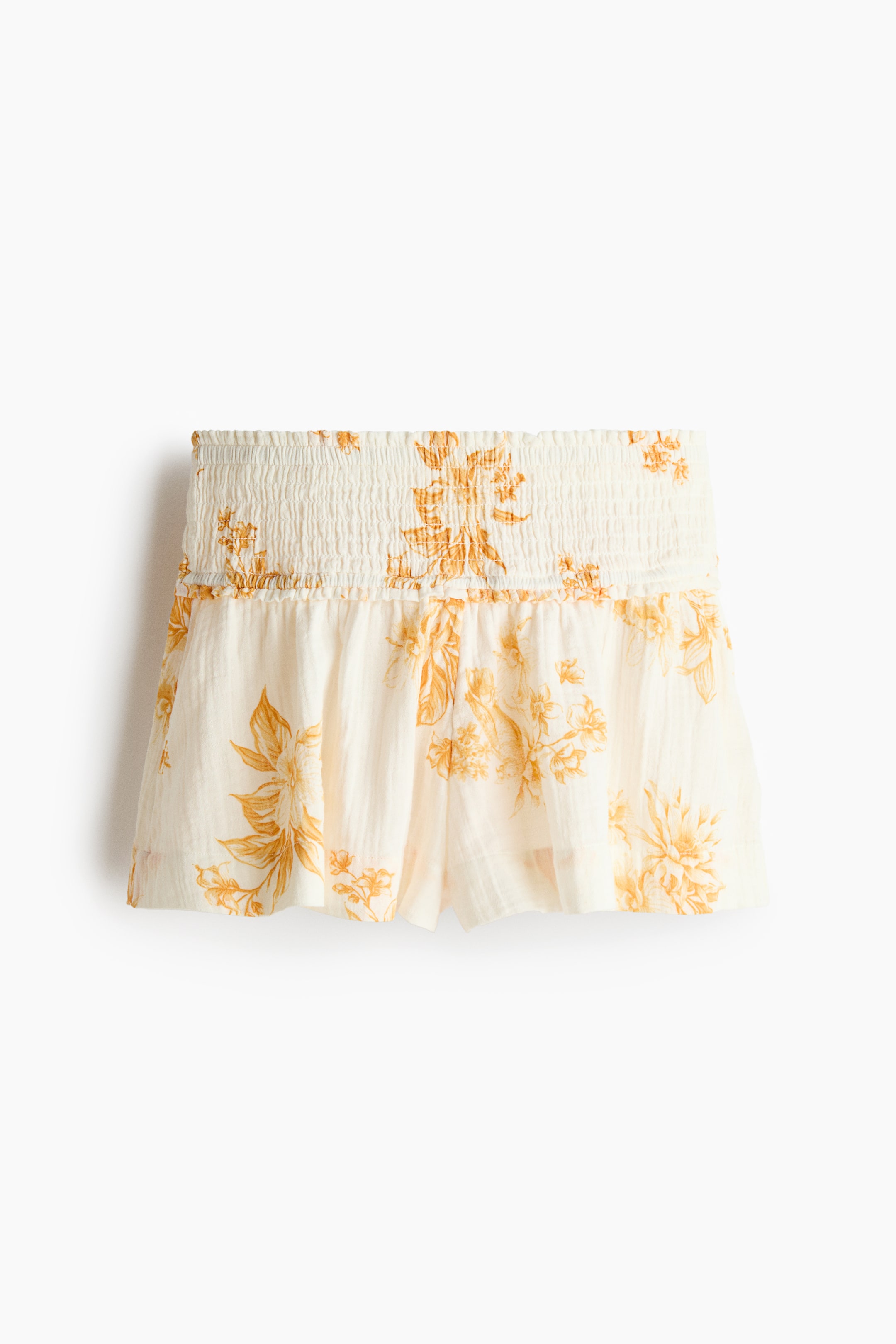 Smocked-Waist Mini Shorts