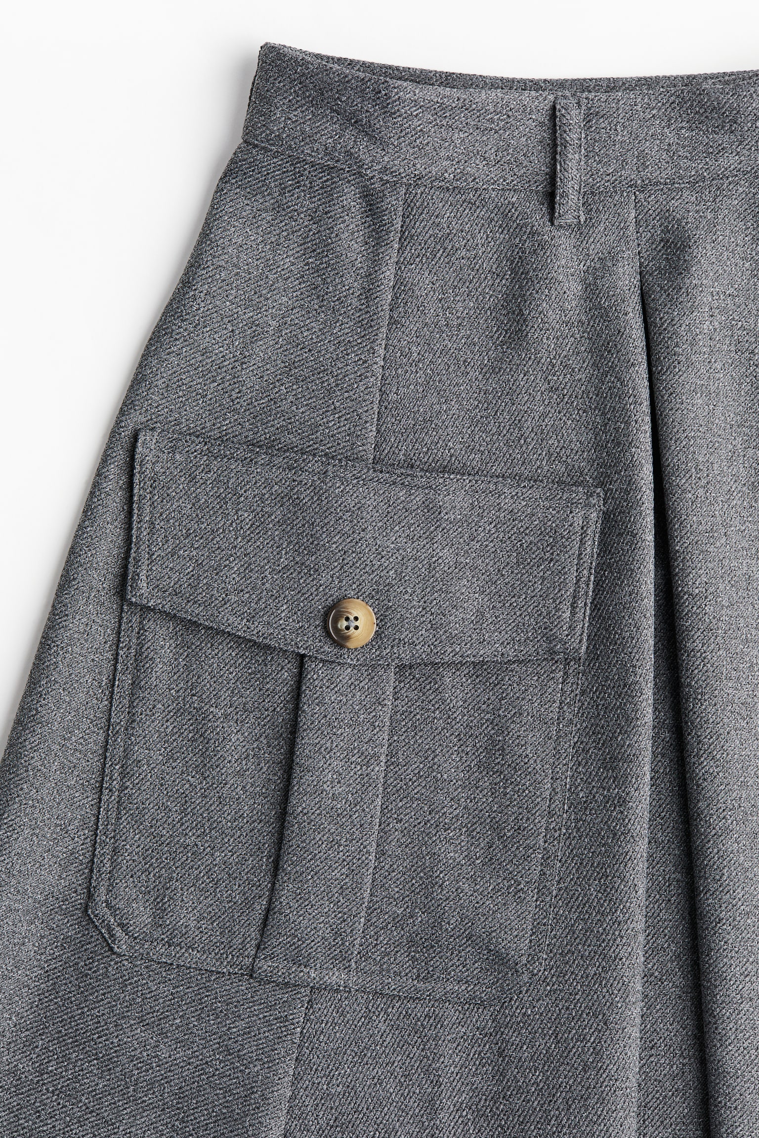 Pocket-detail skirt - Grey marl - 4