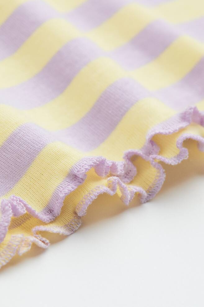 Printed cotton jersey pyjamas - Light yellow/Striped/Light pink/Floral - 2