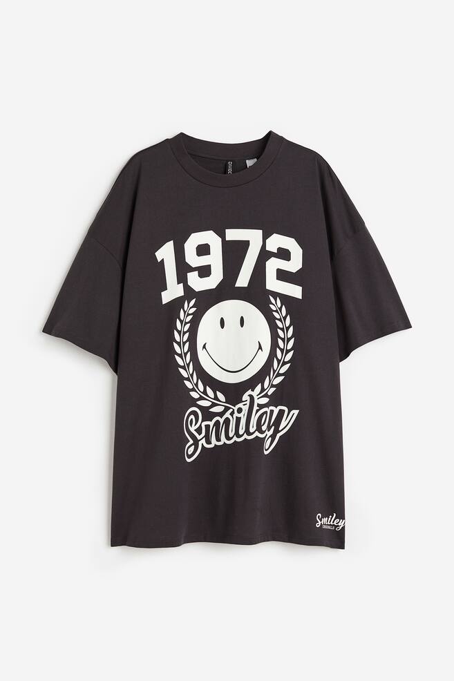Oversized T-shirt med tryck - Svart/Smiley®/Ljusgul/Krambjörnarna/Vit/Bob Marley/Vit/Smiley® - 2