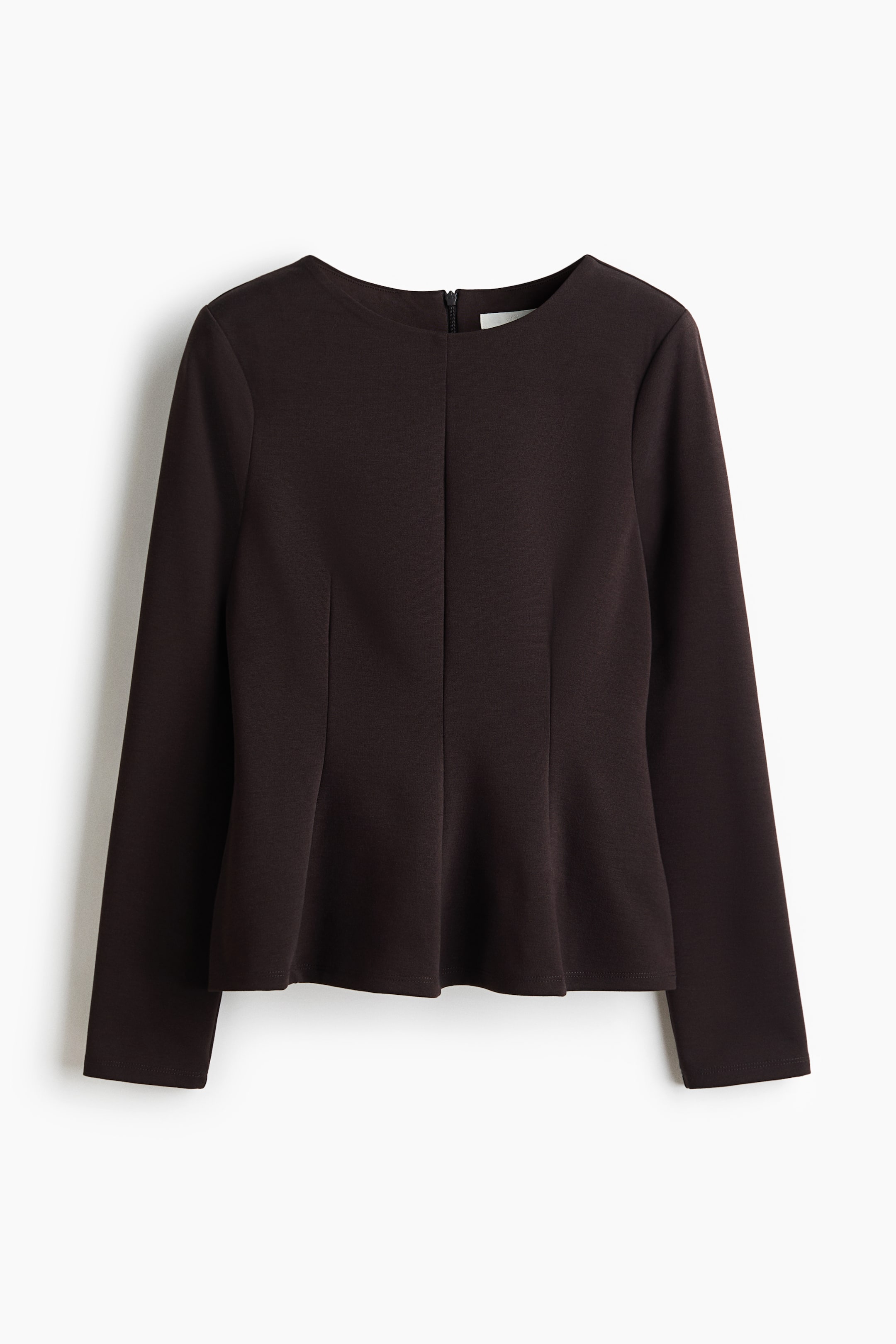 View larger image: Jersey peplum top - Dark brown - Ladies | H&M HK 5