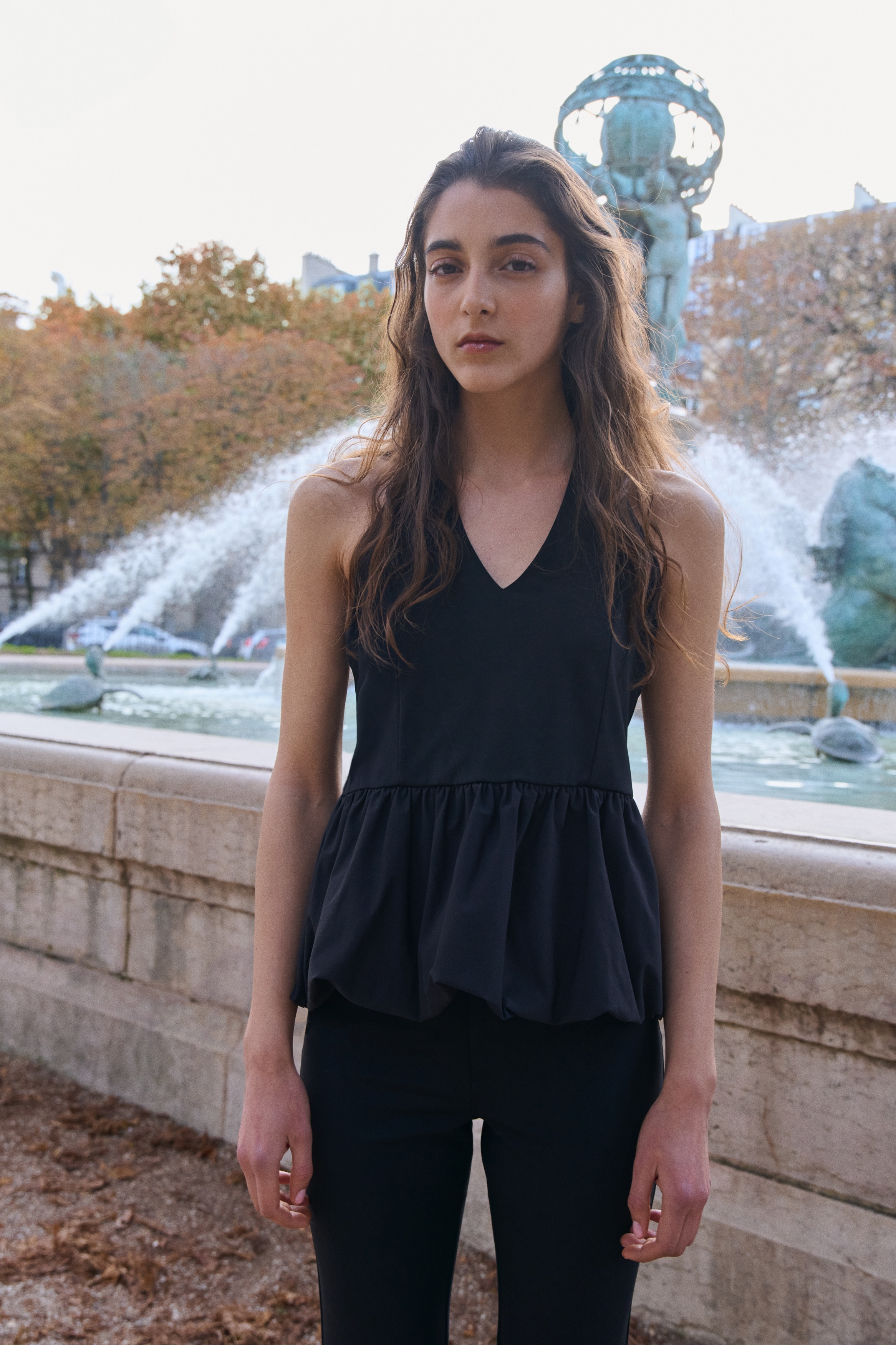 Peplum halterneck top