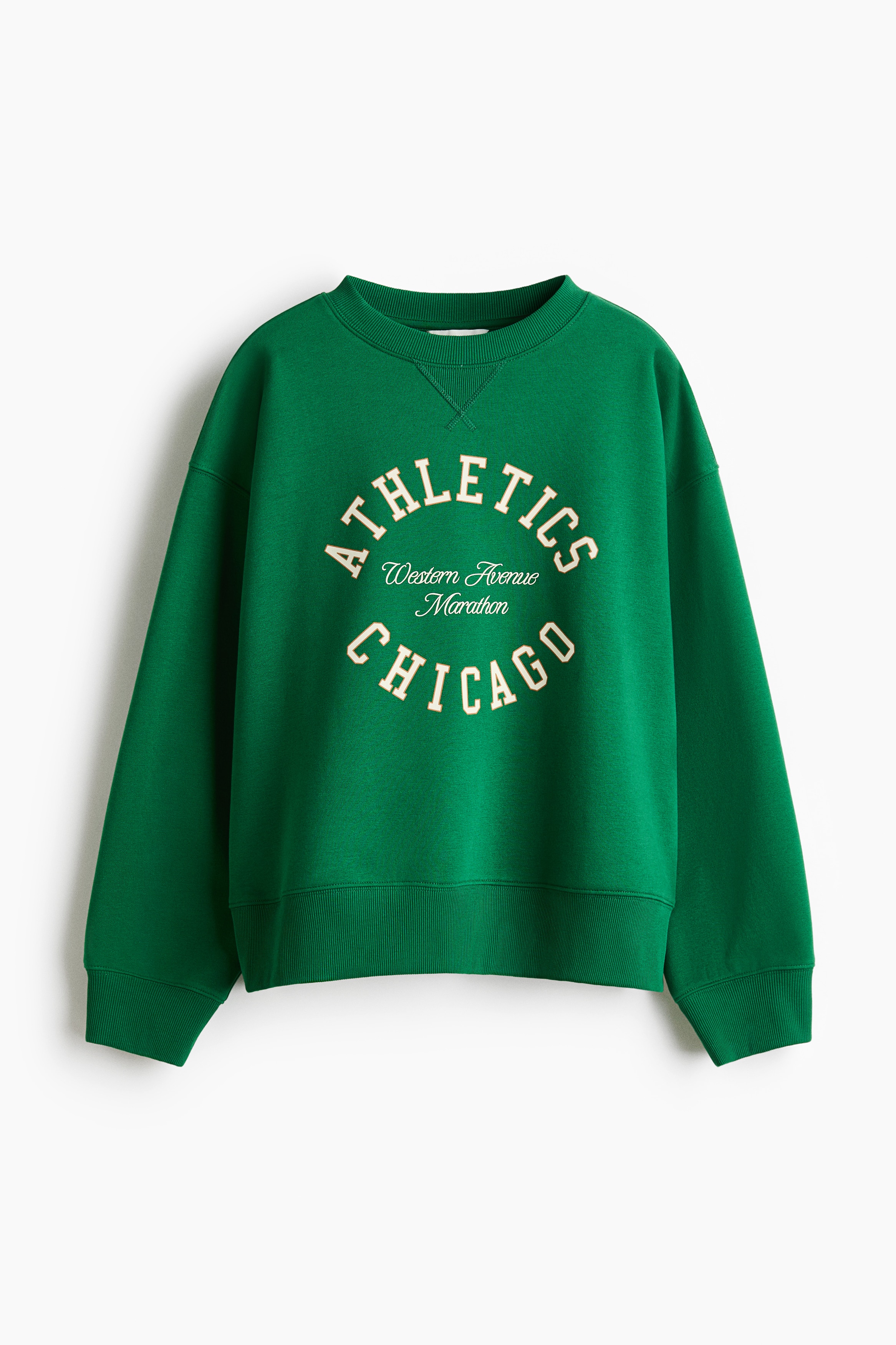 Oversized print-motif sweatshirt - Green/Athletics/Navy blue/Paris