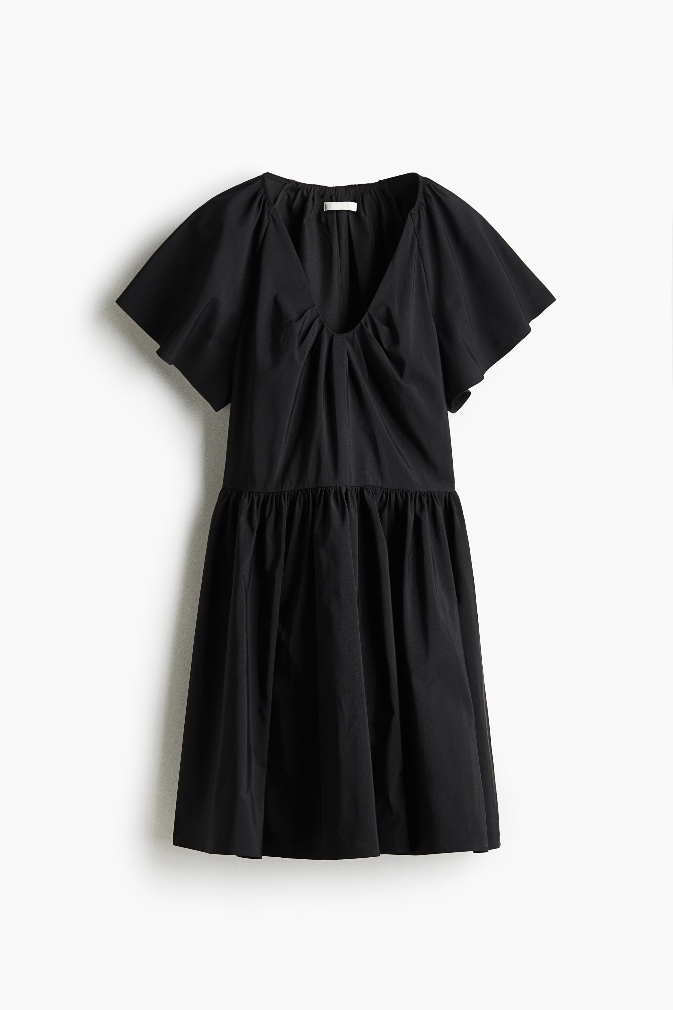 Šaty s motýlkovými rukávy - Černá/Vínová/Tlumená růžová/Krémová/květinový vzor