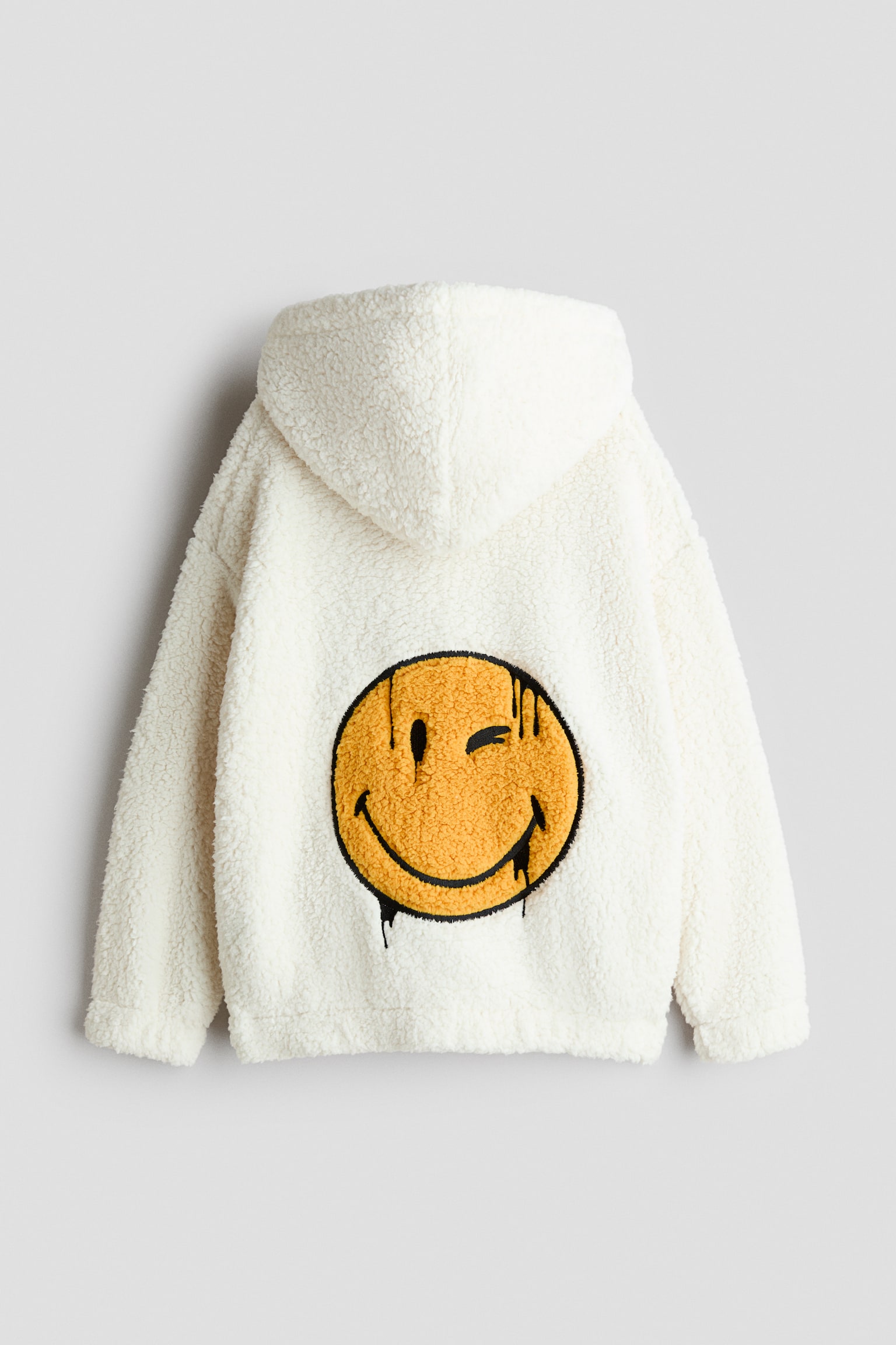 קפוצ'ון טדי עם רוכסן - White/SmileyWorld®/אפור כהה/בובספוג - 2