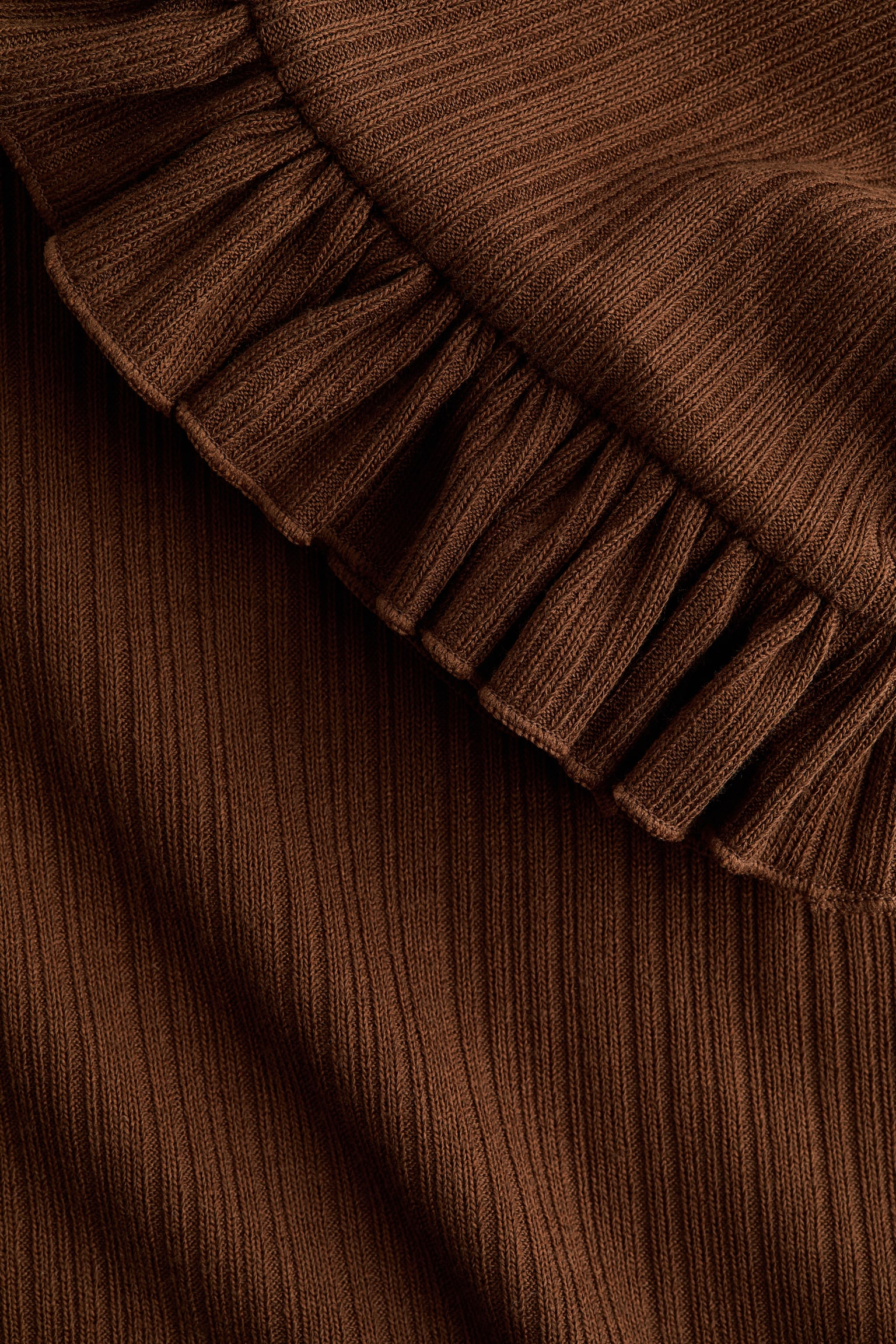 Long rib-knit top - Brown/Light pink - 5