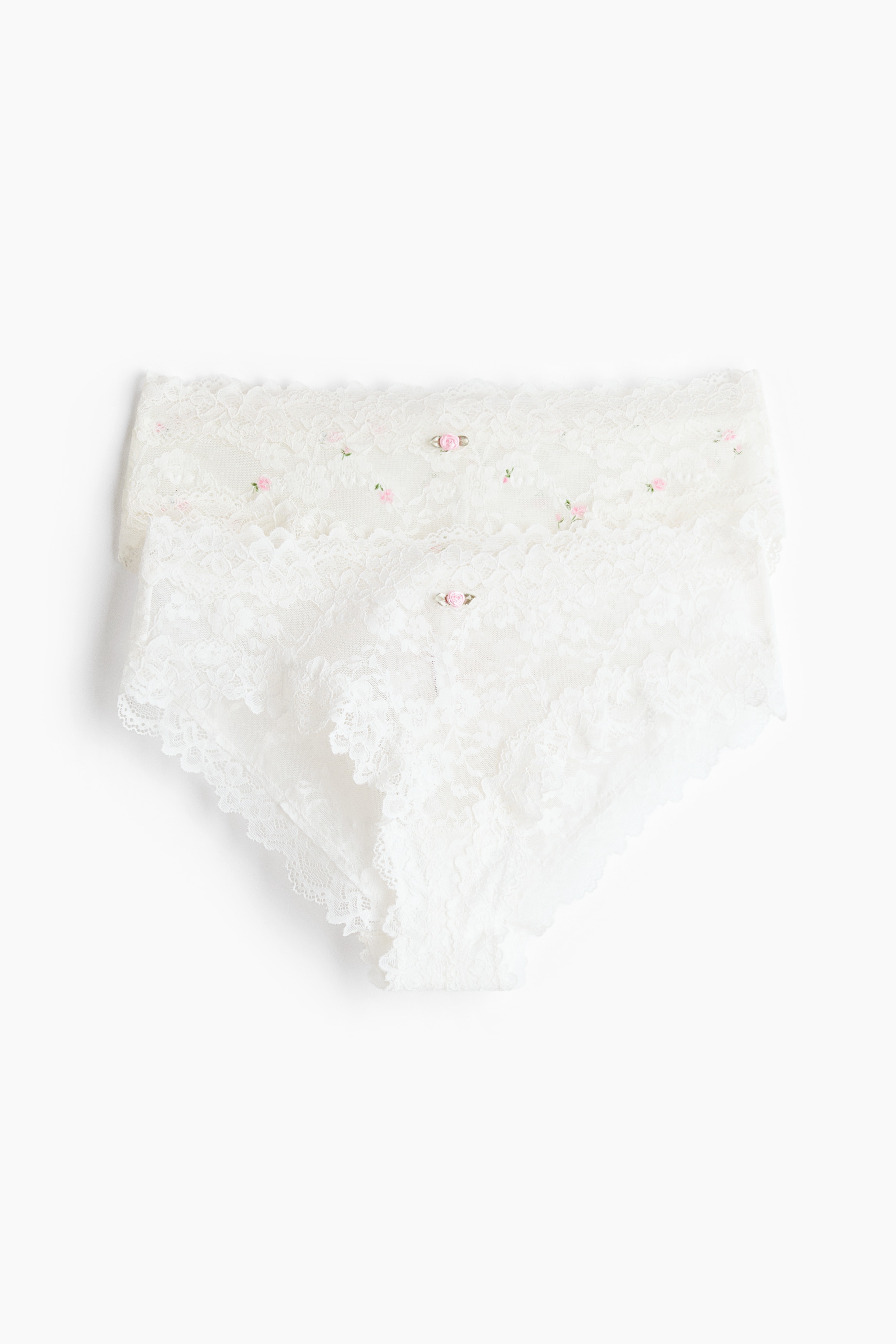 2-pack lace hipster briefs - White/Floral