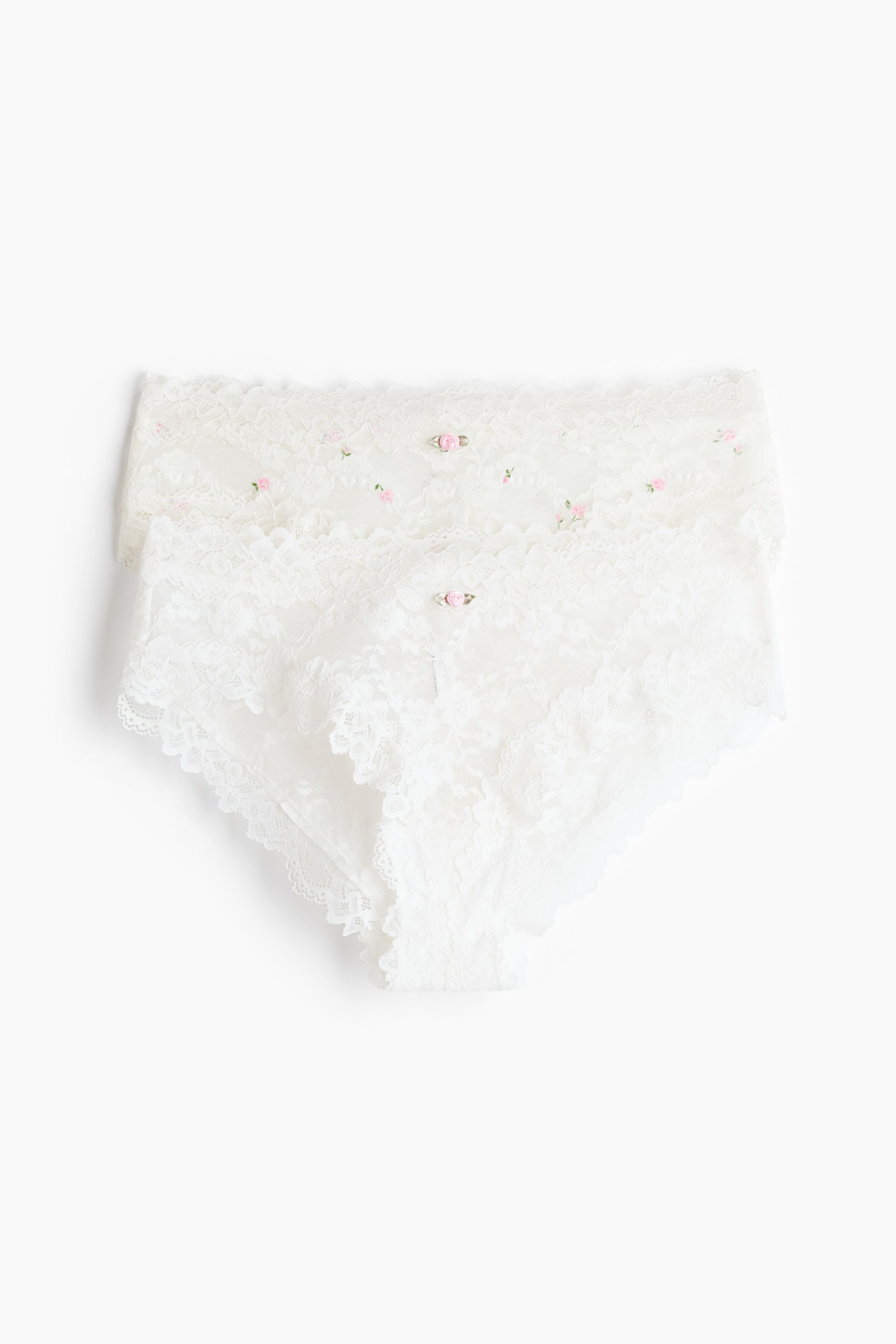 2-pack lace hipster briefs - White/Floral - 2