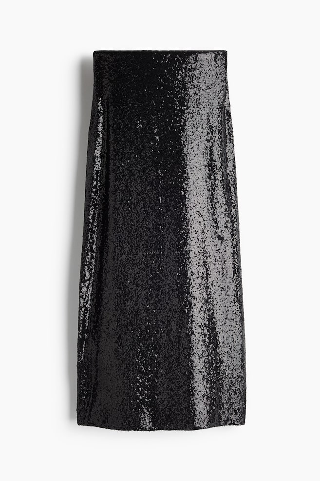 Sequined maxi skirt - Black - 1