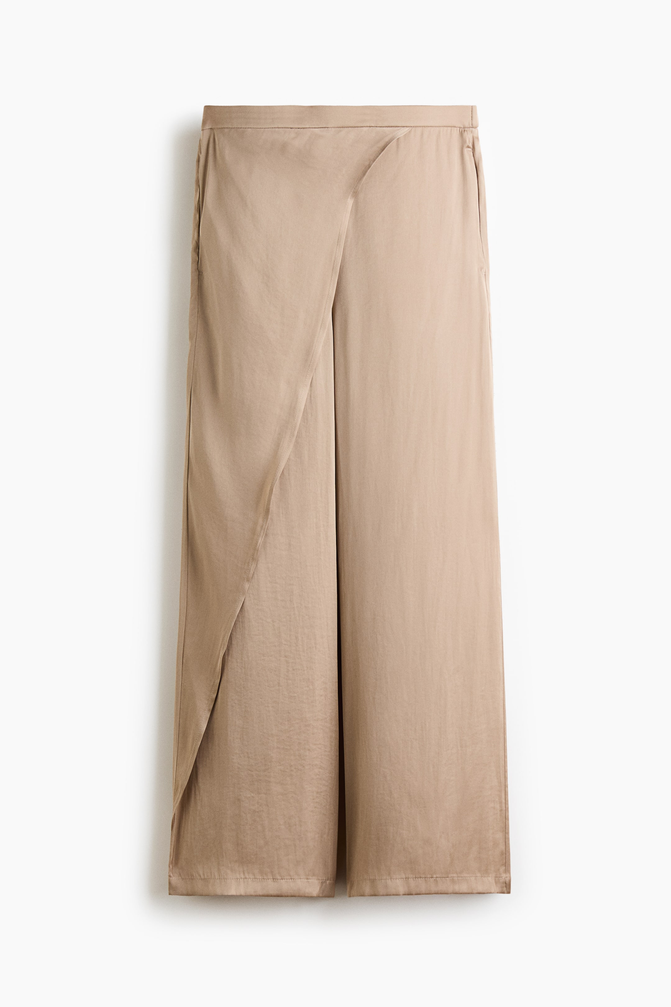 Wrap-Detail Satin Pants