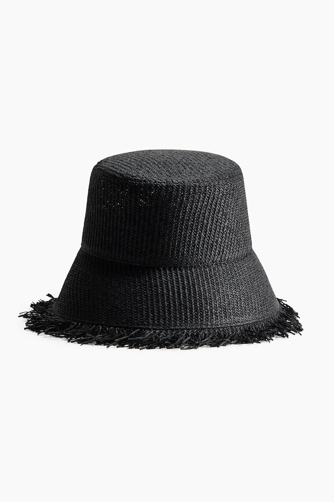 Gorro pescador de paja - Negro - 1