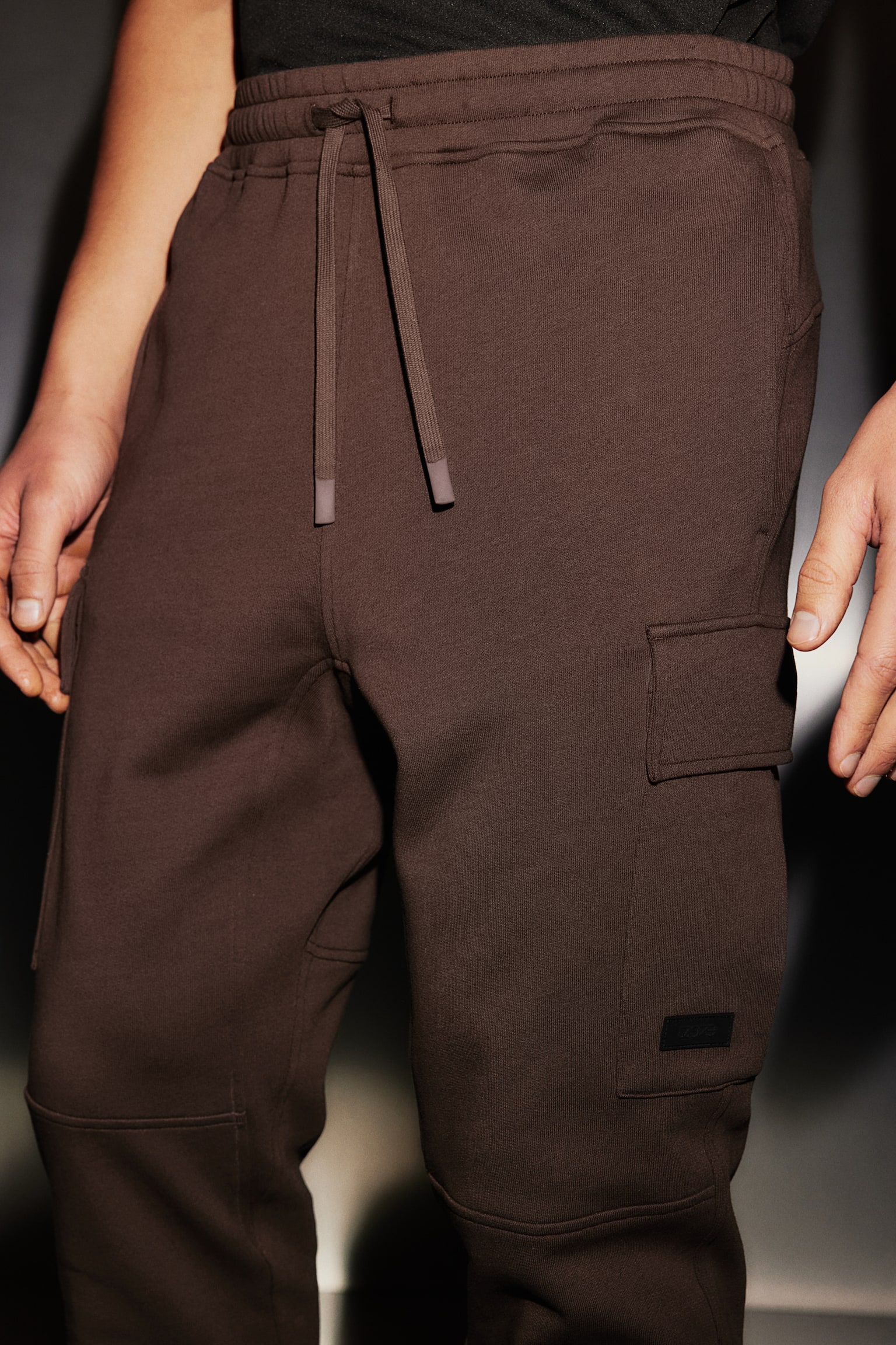 Regular Fit Cargo Joggers In DryMove™ Cotton - Dark brown/Black/Khaki green - 3