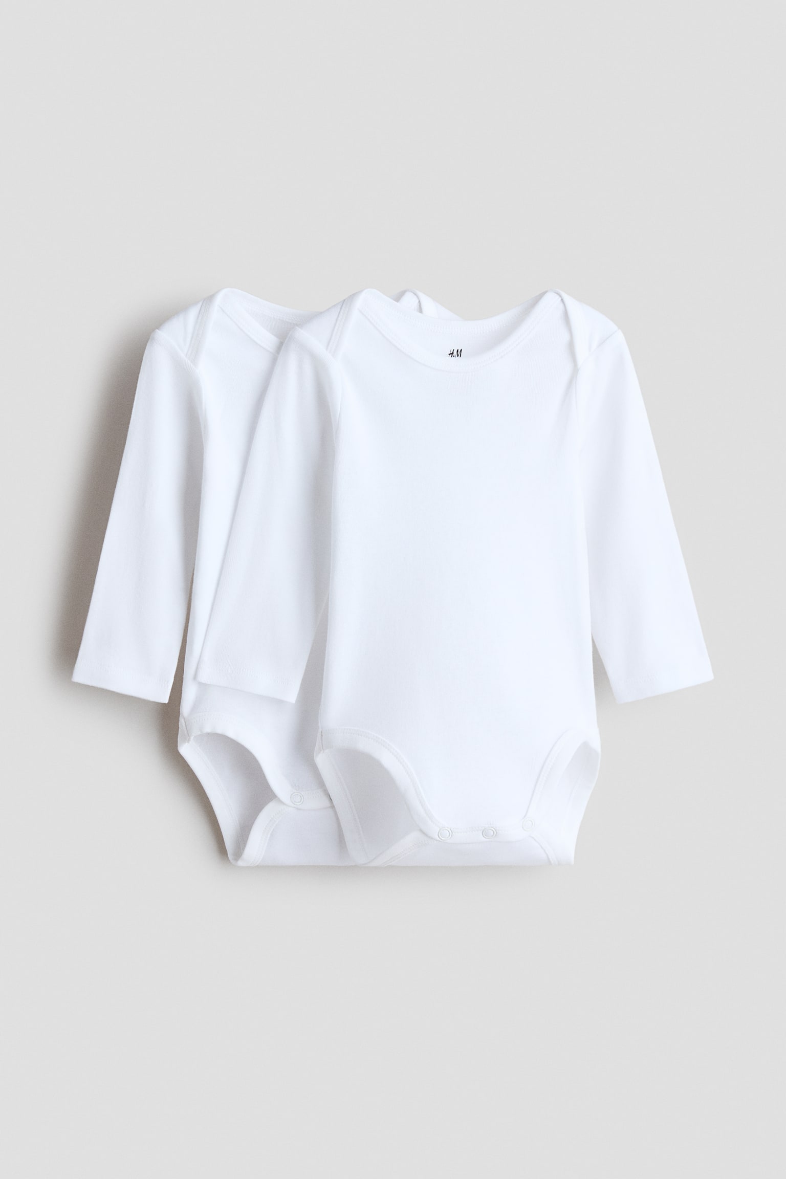 Bộ 2 bộ bodysuit dài tay - Màu trắng