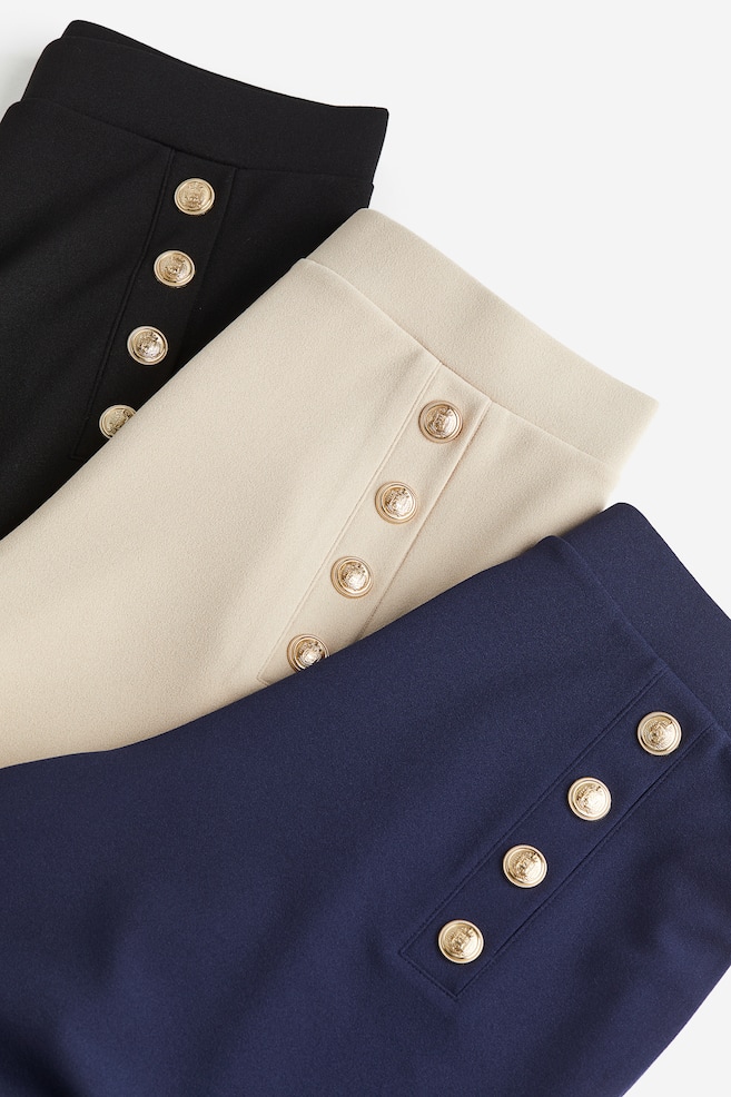 Button-front trousers - Navy blue/Black/Beige - 7