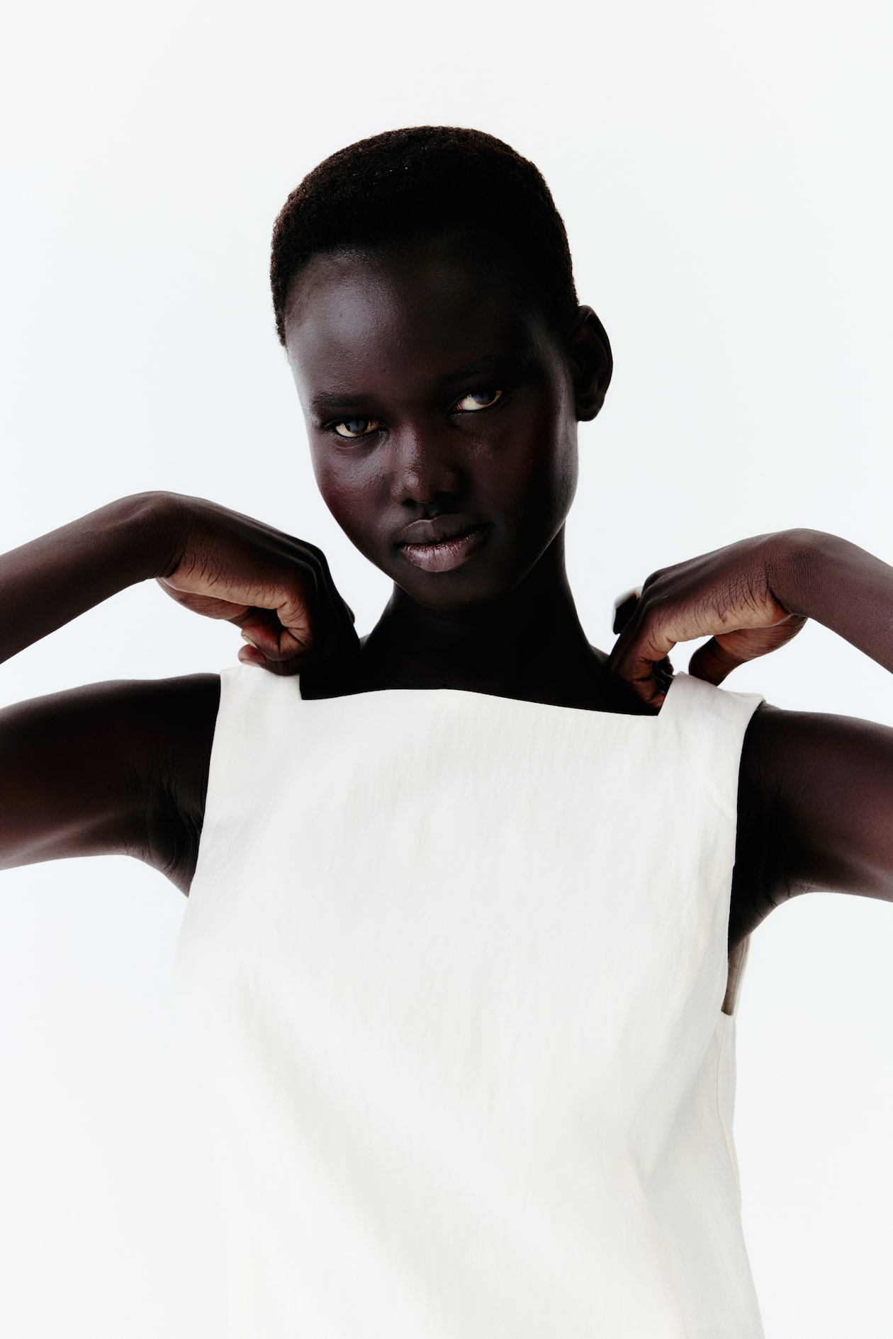 Square-Neck Twill Dress - image 3