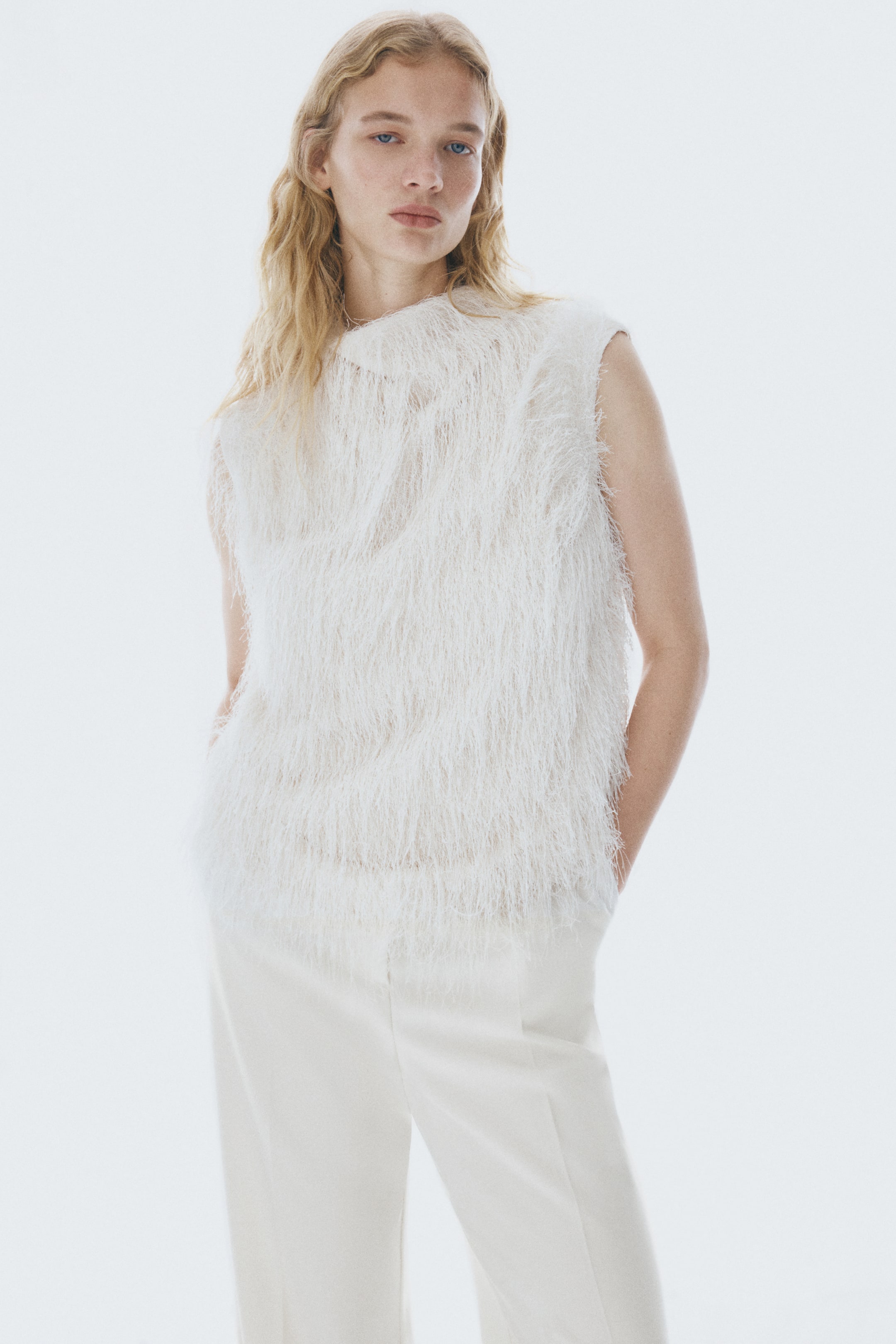 View larger image: High-waisted tailored trousers - Cream - Ladies | H&M 2