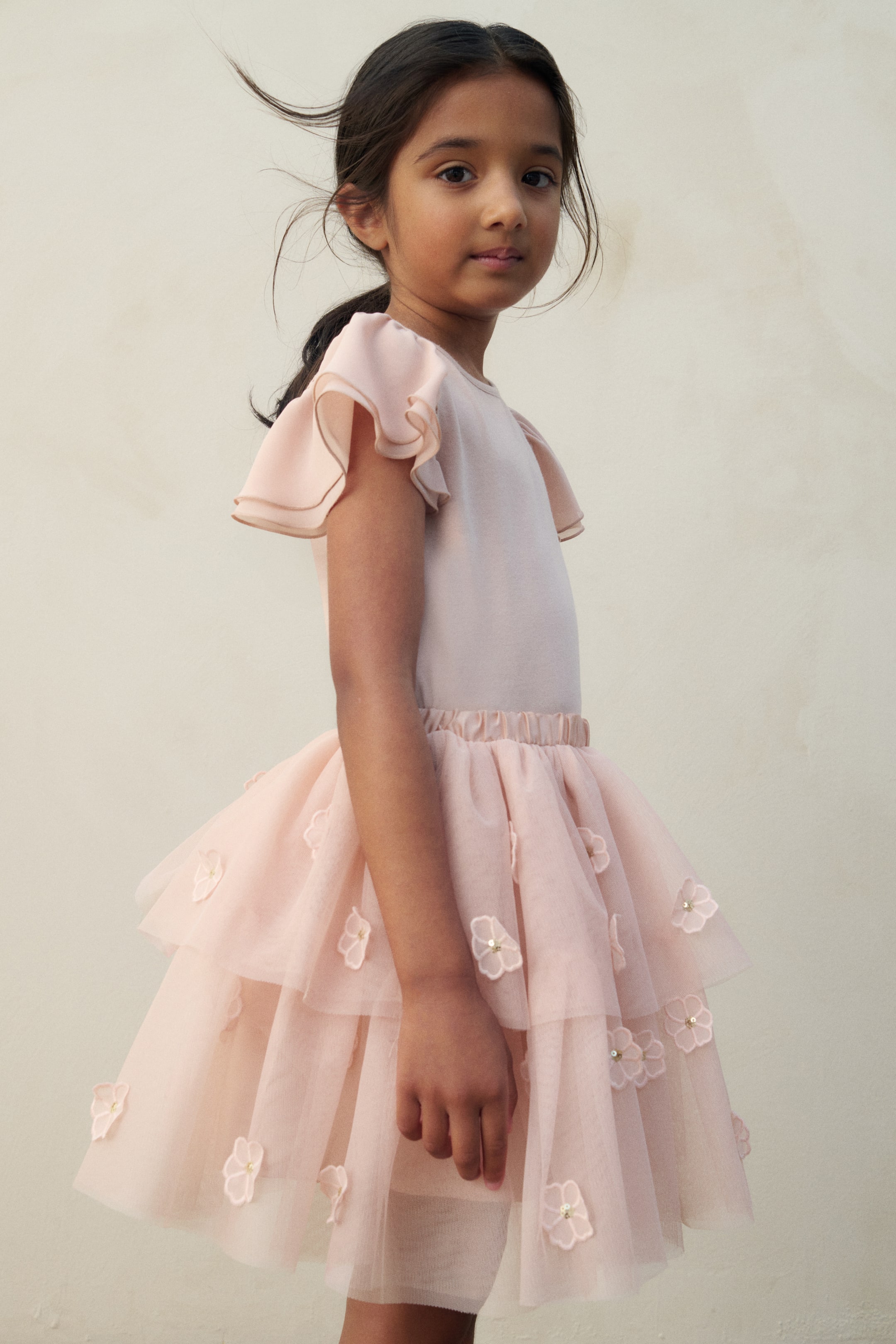 View larger image: Appliquéd tulle skirt - Light pink - Kids | H&M IN 1