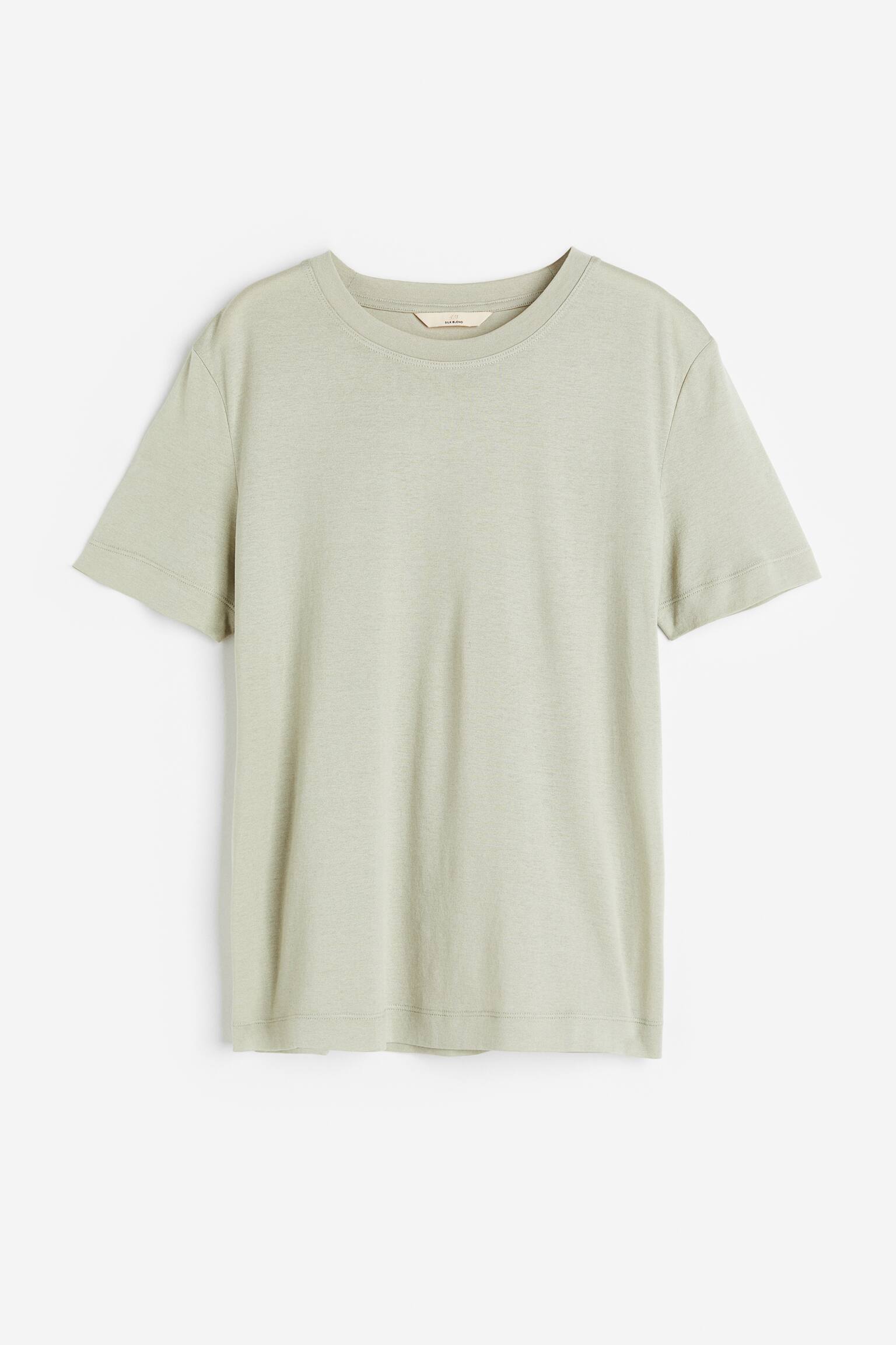 Silk Blend Tee - Light green/Orange/Light blue/Mole/Light yellow/White - 1