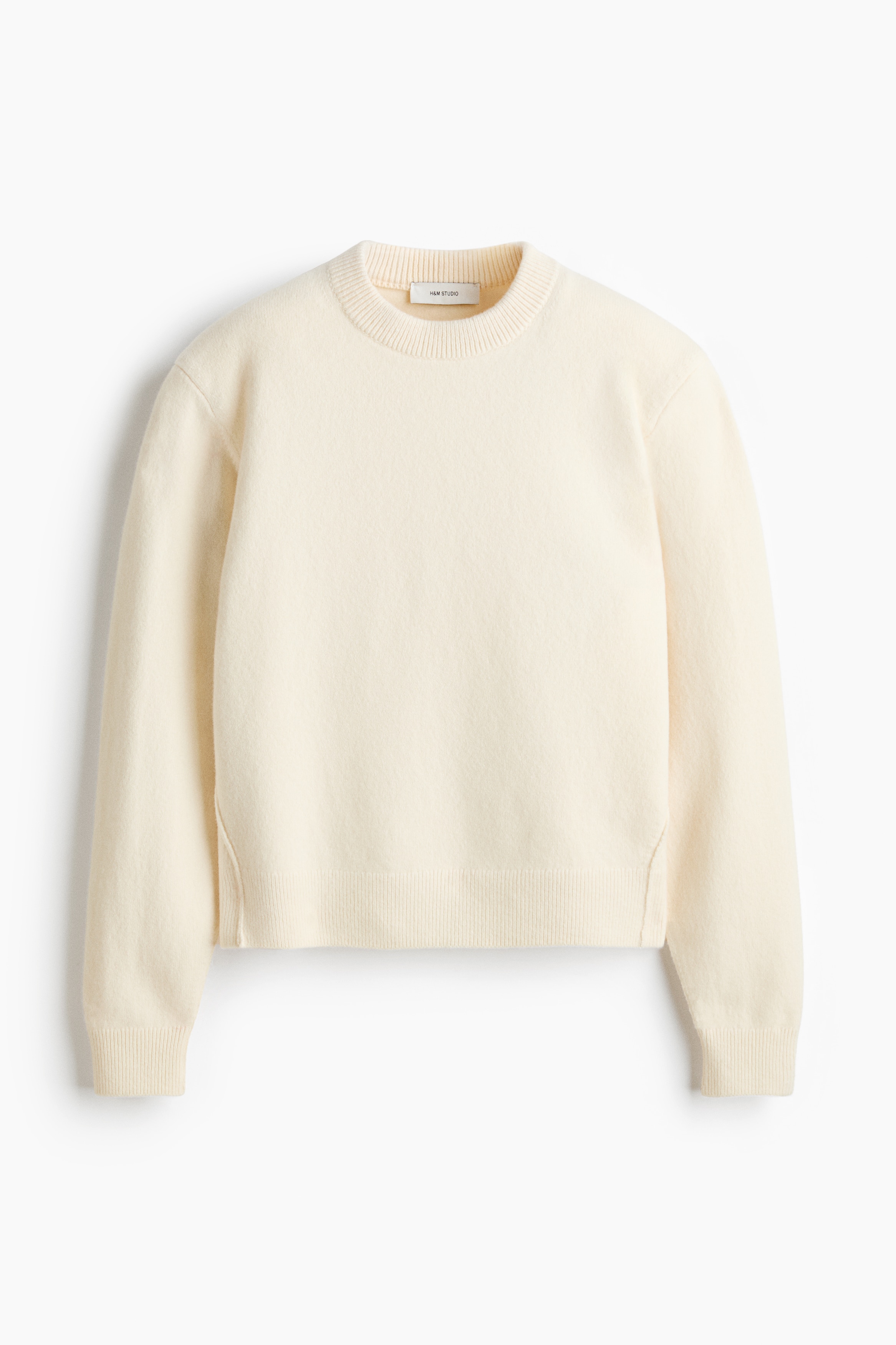 Pull en laine mélangée avec épaulettes - Beige clair/Bleu marine/Gris clair chiné