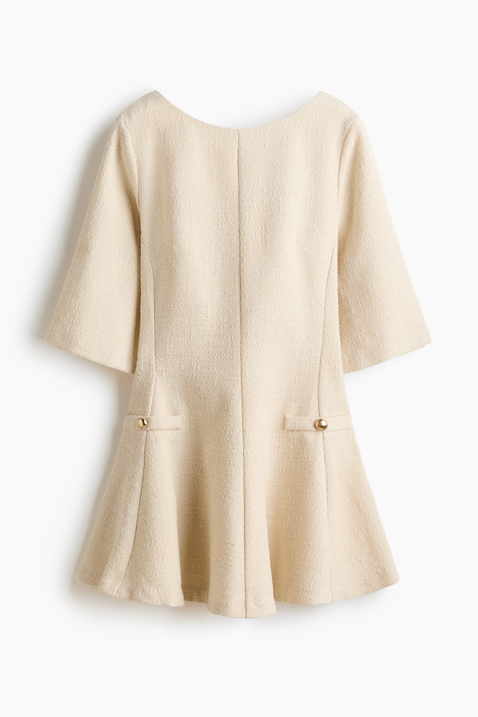 Женское платье H&M Bouclé Dress, цвет: Светлый бежевый — фото 1