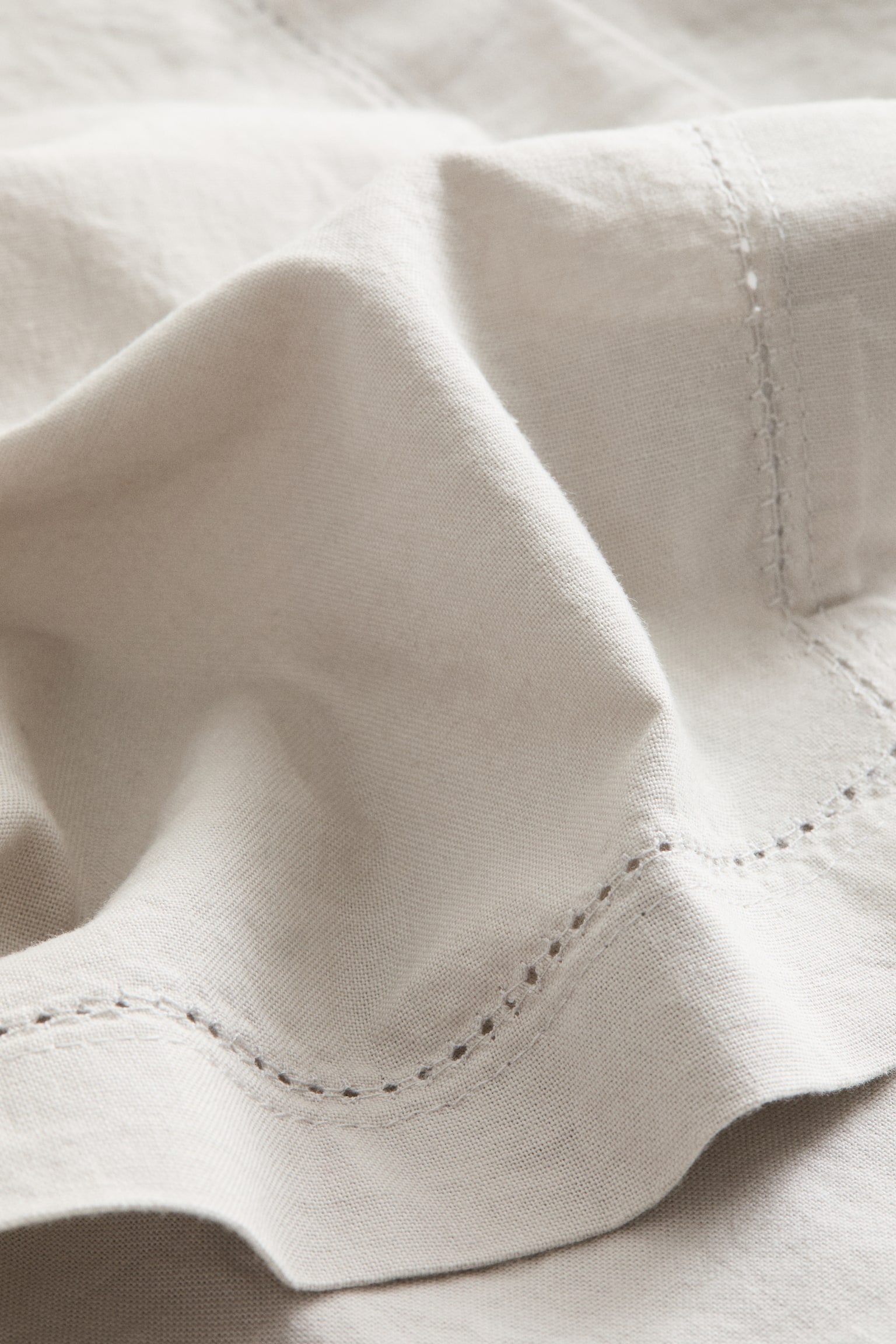 Cotton tablecloth - Light beige/White - 2