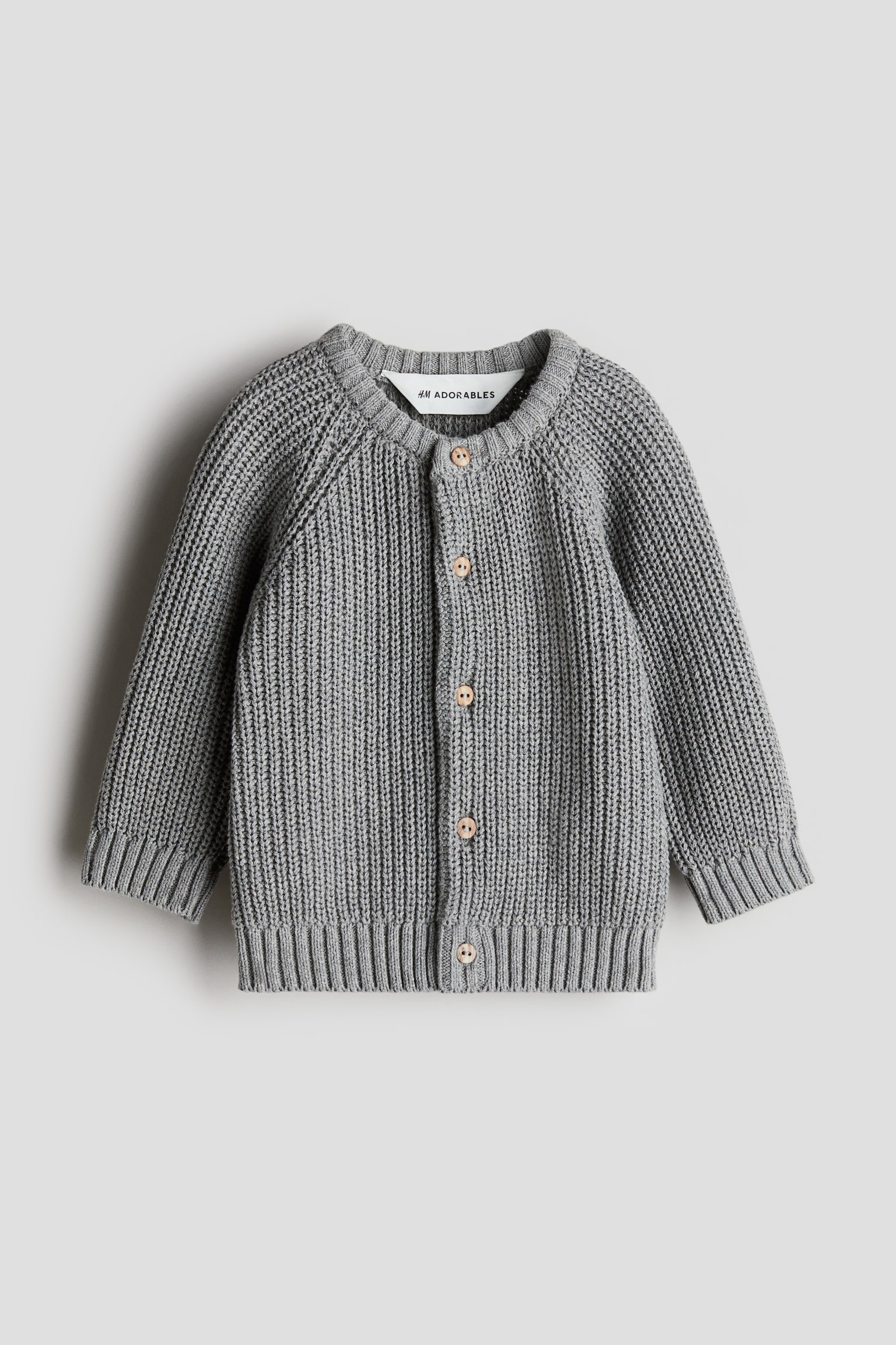 Patent-knit cotton cardigan - Grey/Beige/Brown - 1