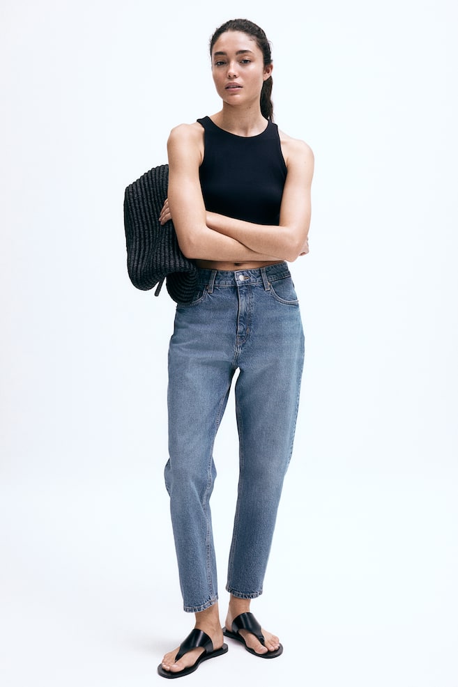 Slim Mom High Ankle Jeans - Denimblauw/Licht denimblauw/Denimblauw/Licht denimblauw/Denimblauw/Denimblauw/Donker denimblauw/Donkergrijs/Zwart - 1