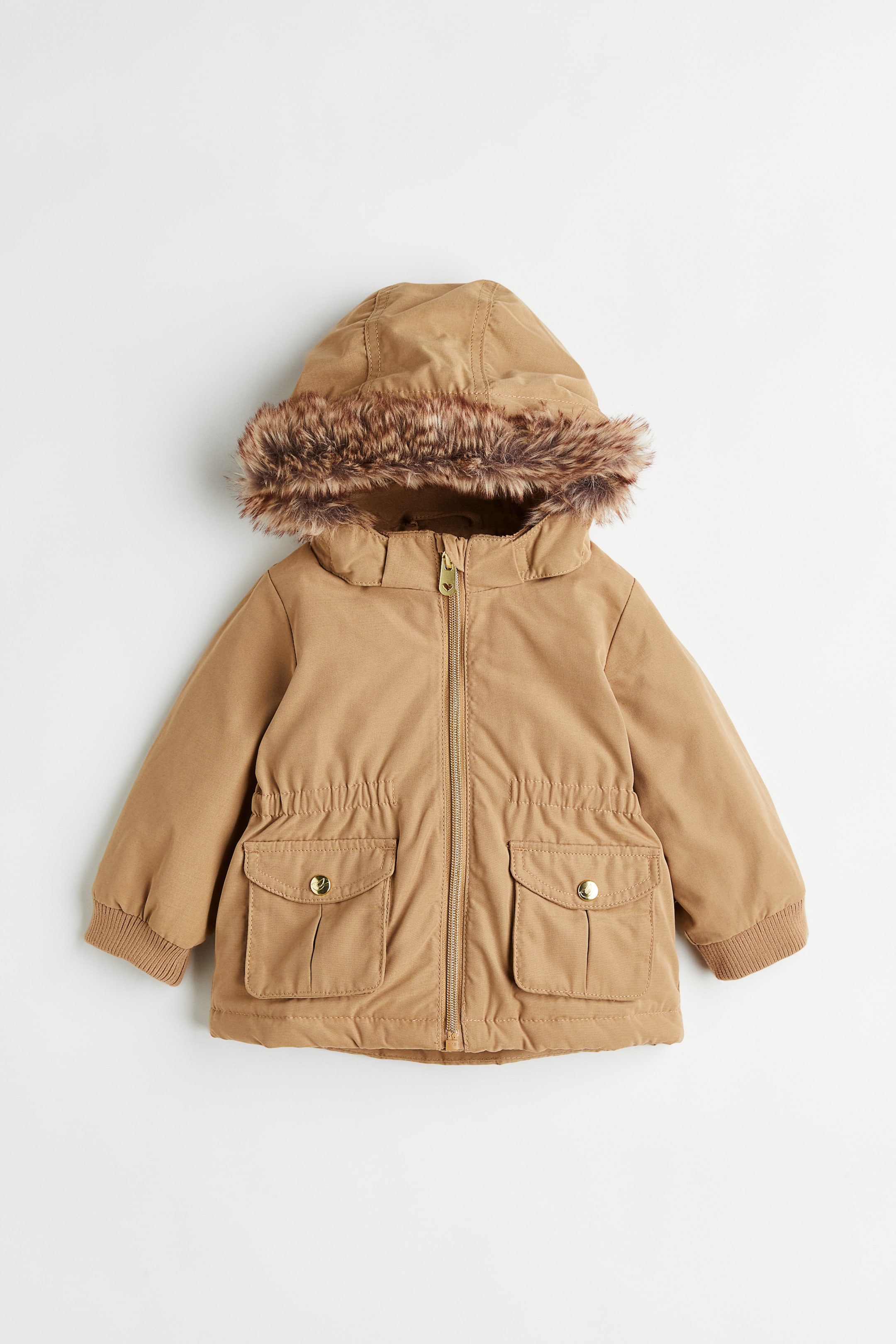 Padded Parka - Long sleeve - Regular length - Beige - Kids | H&M US