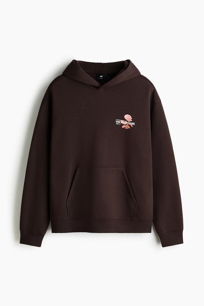 Relaxed-Fit Printed Hoodie - Dark brown/Verdant Blooms/Black/Northern Rockies/White/STM/Black/Appetites/White/Endless Horizons - 1