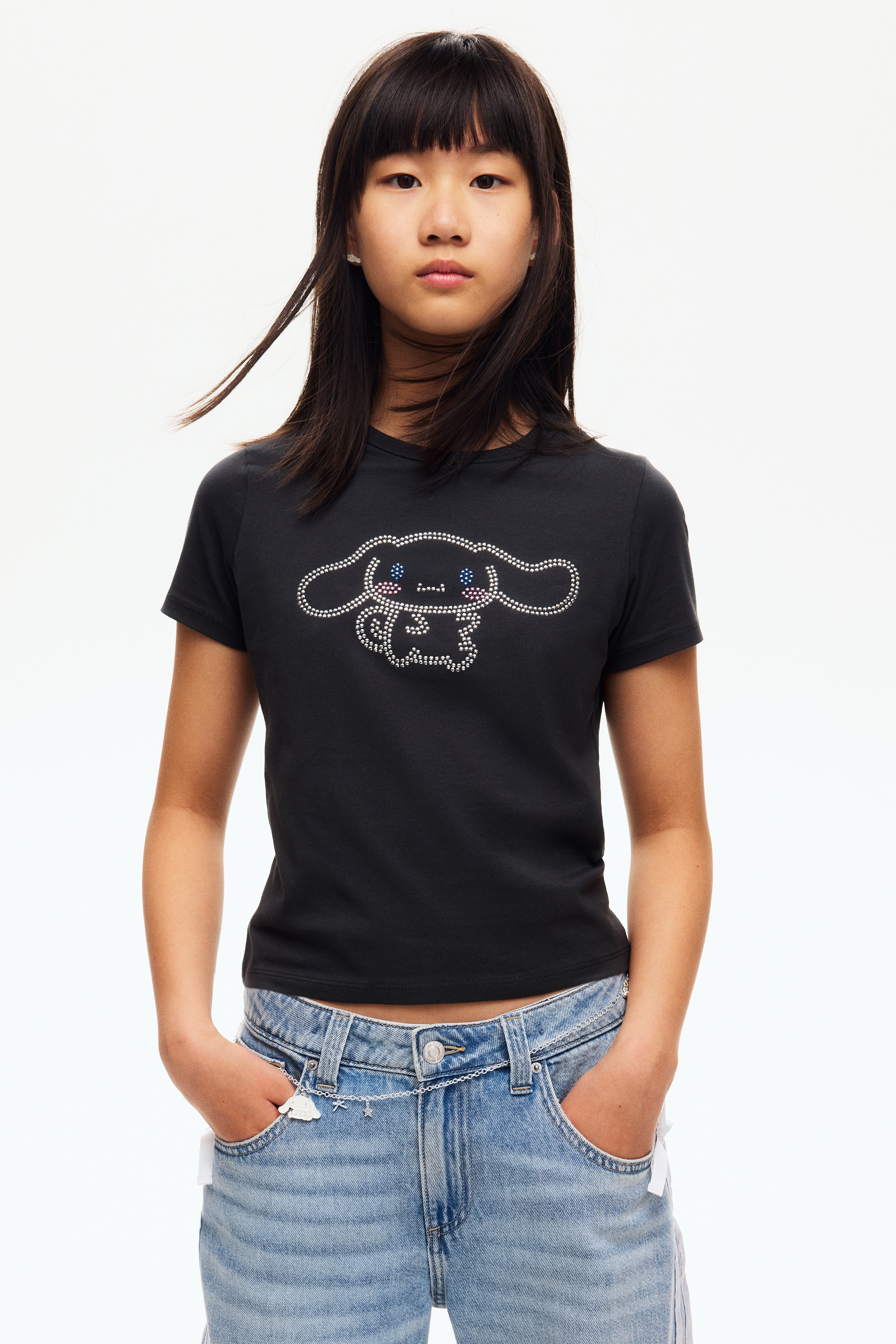 圖案T恤 - 深灰色/大耳狗喜拿/淺藍色/Chupa Chups/紅色/Hello Kitty