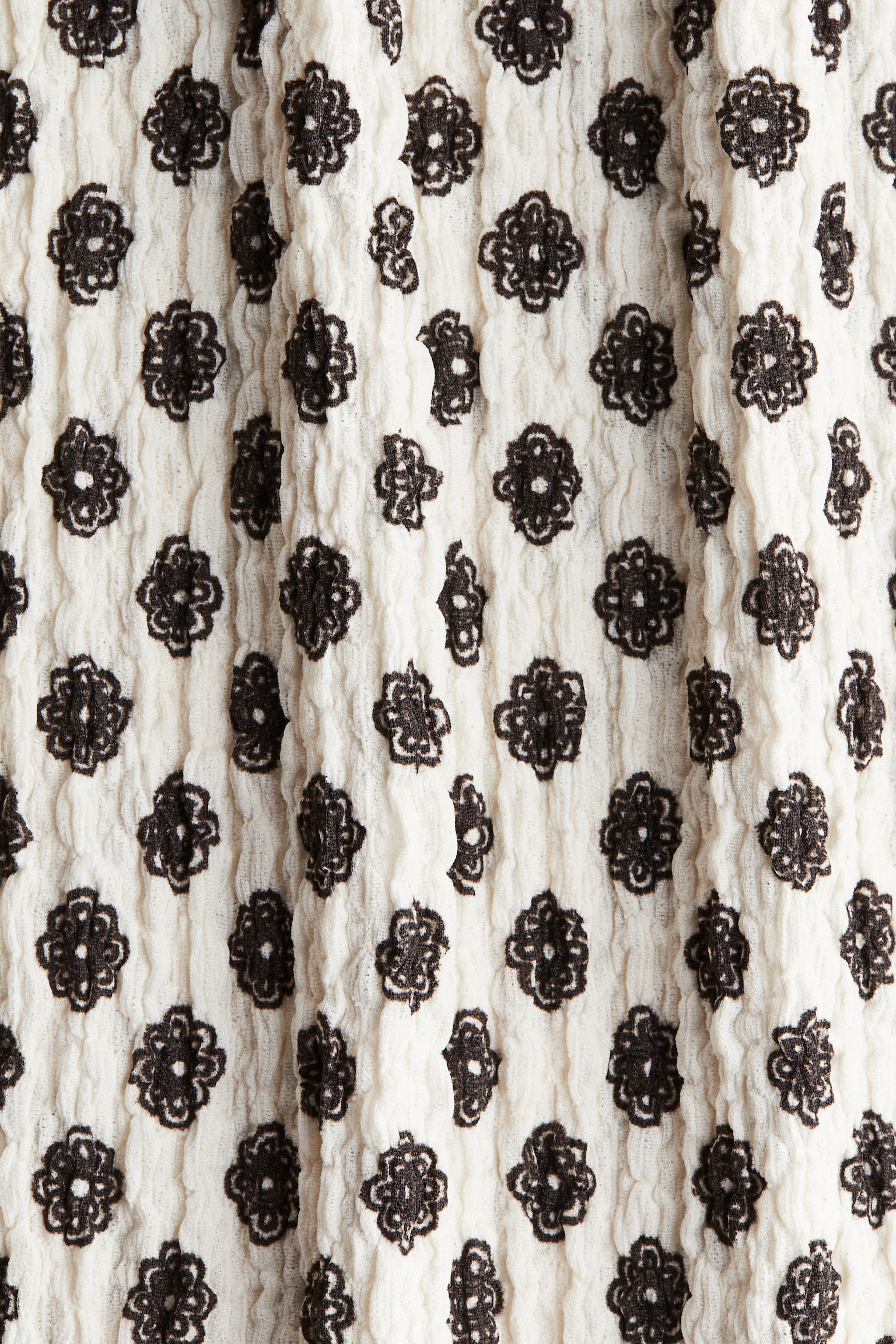 Crinkled drawstring trousers - Cream/Patterned/Dark brown - 6