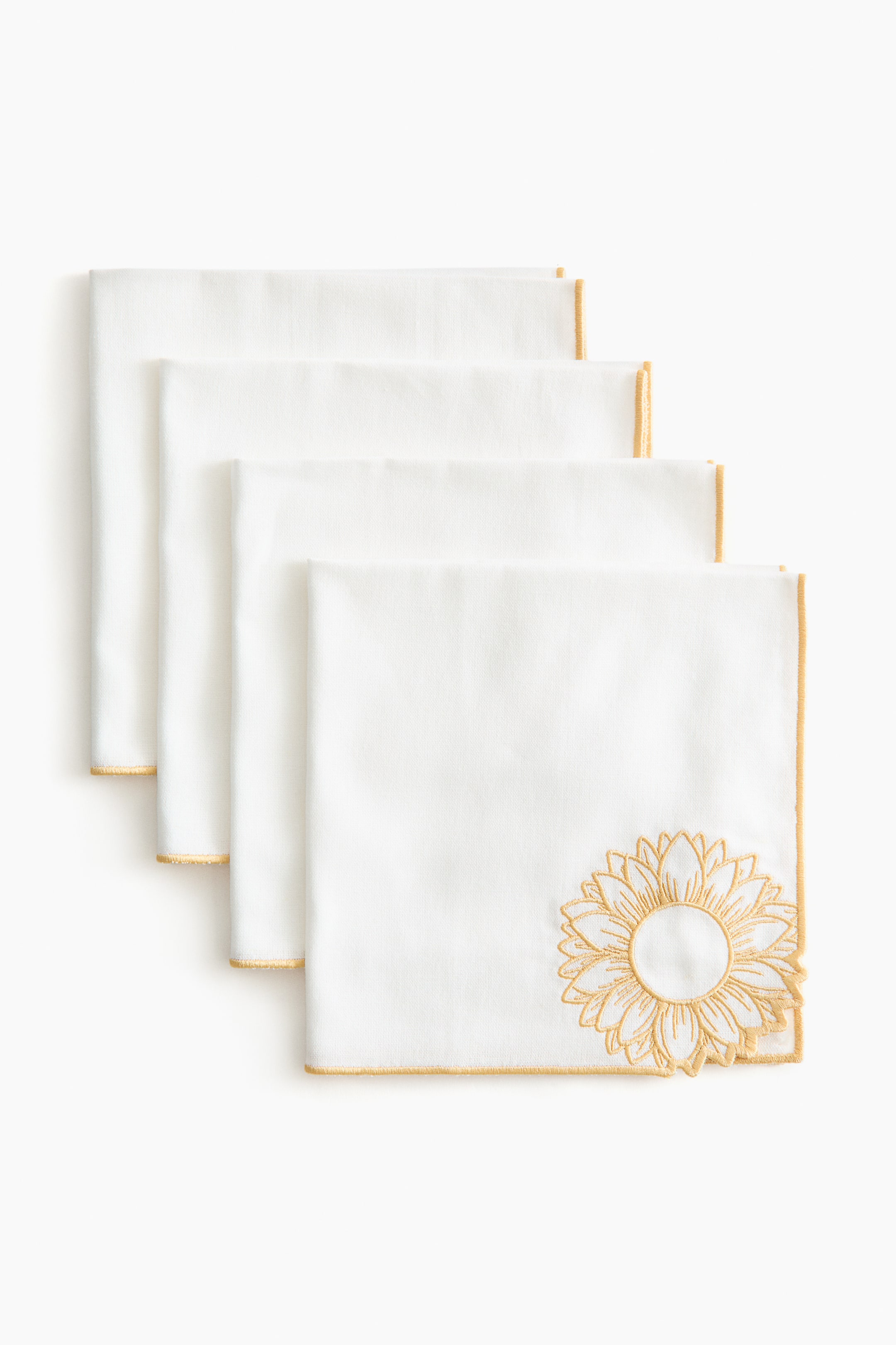 Lot de 4 serviettes de table en lin mélangé