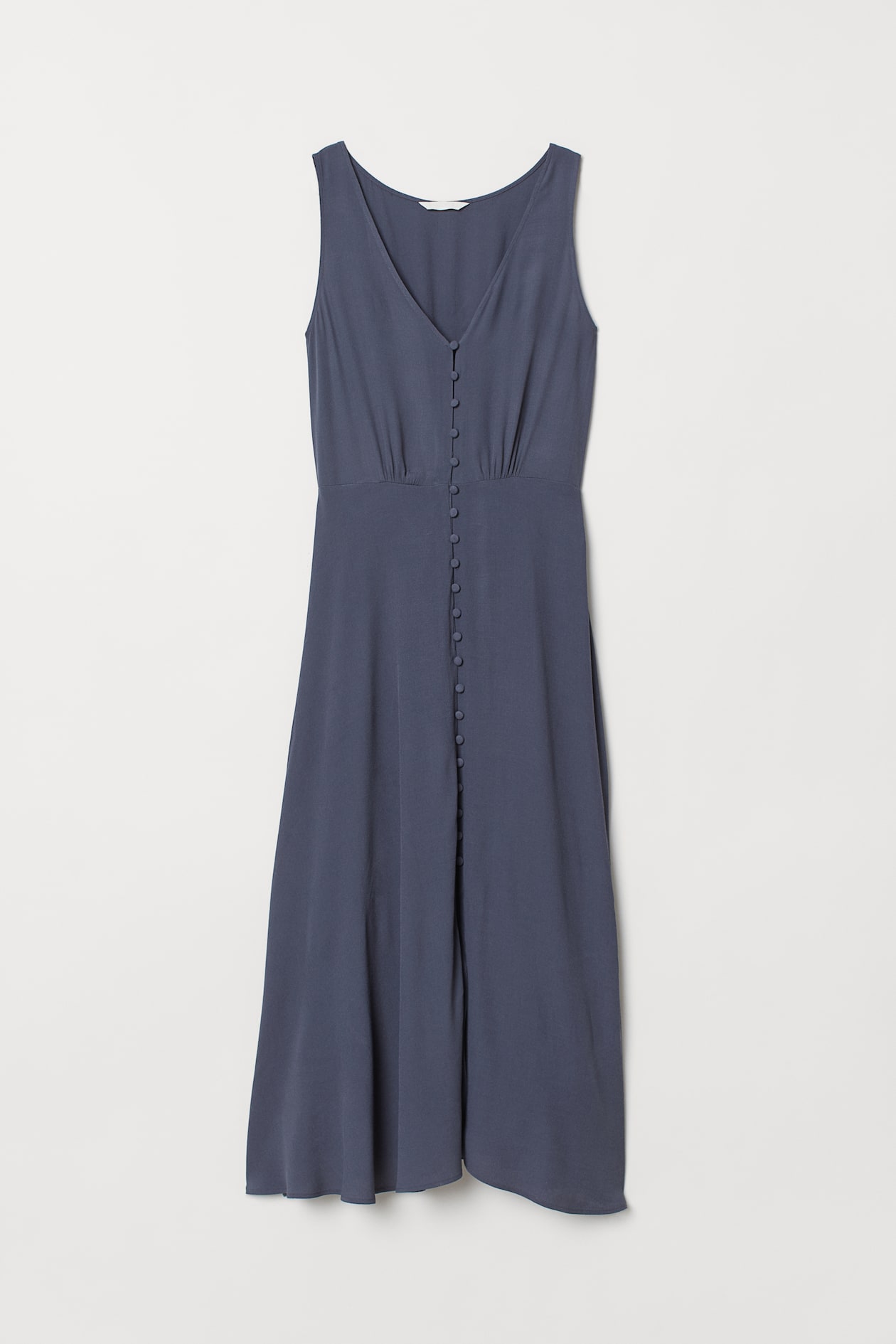 Crêpe dress - V-neck - Sleeveless - Grey-blue - Ladies | H&M GB