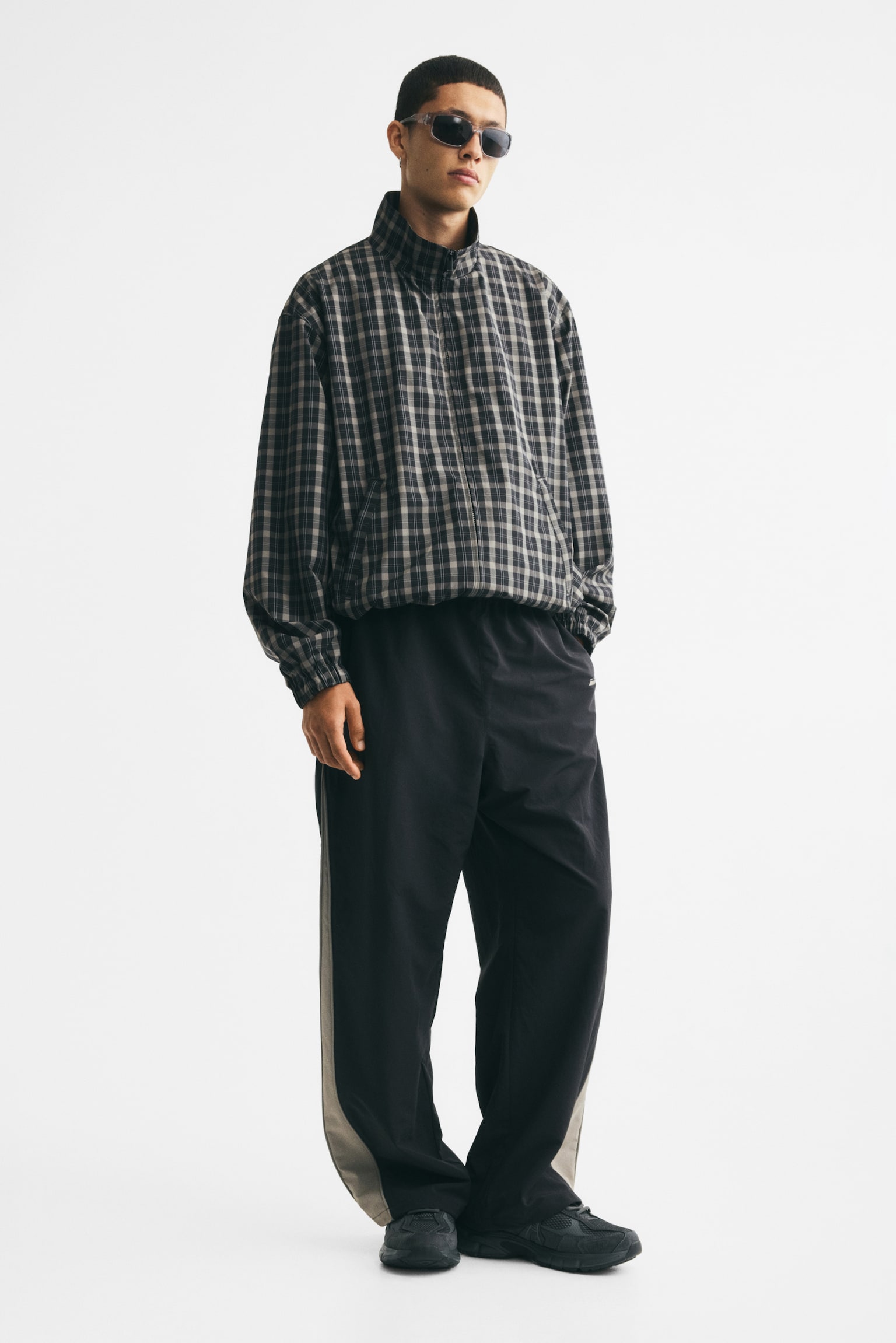 Track jacket - Greige/Checked - 1