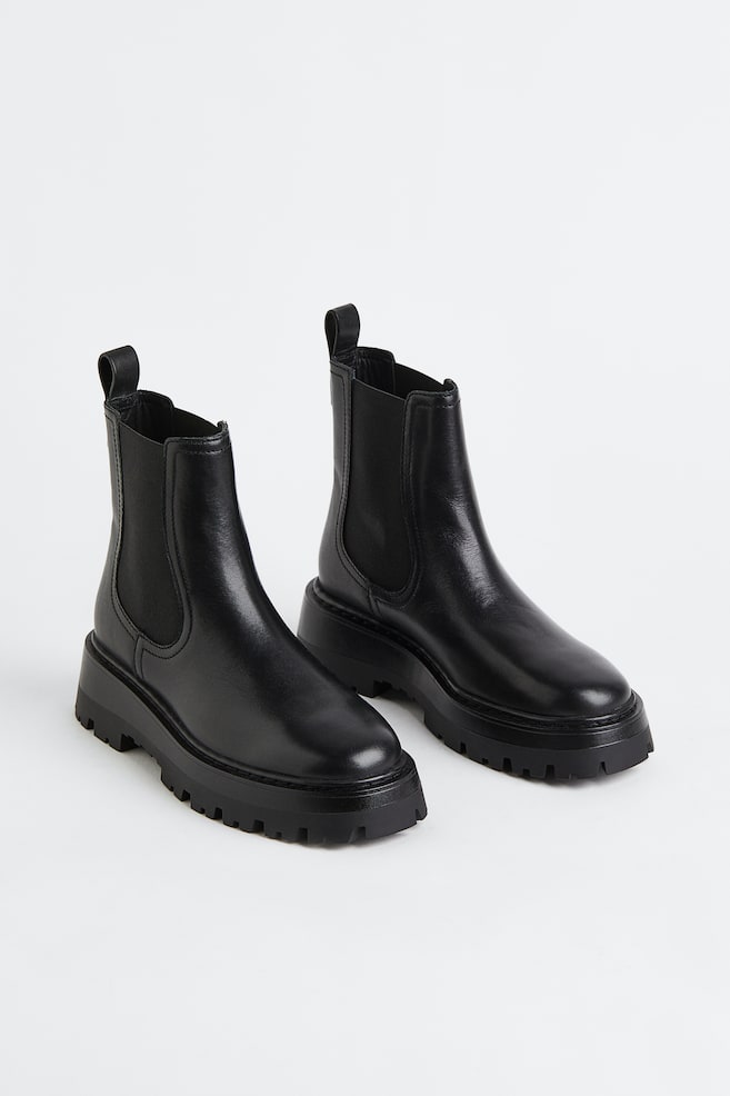 Leather Chelsea boots - Svart - 4