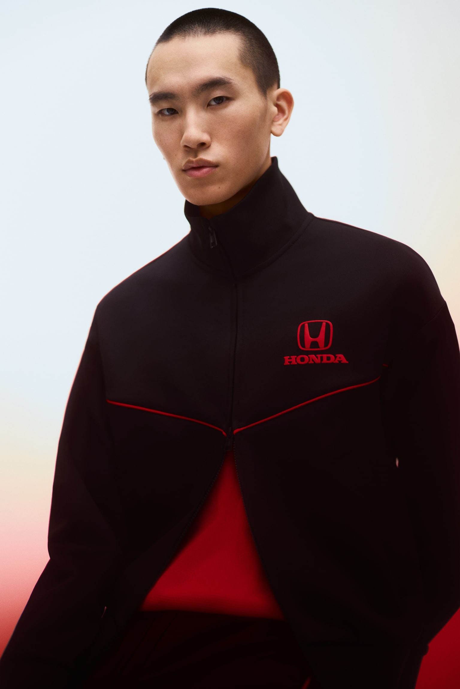 Áo khoác tập vải scuba Loose Fit - Màu đen/Honda - 5