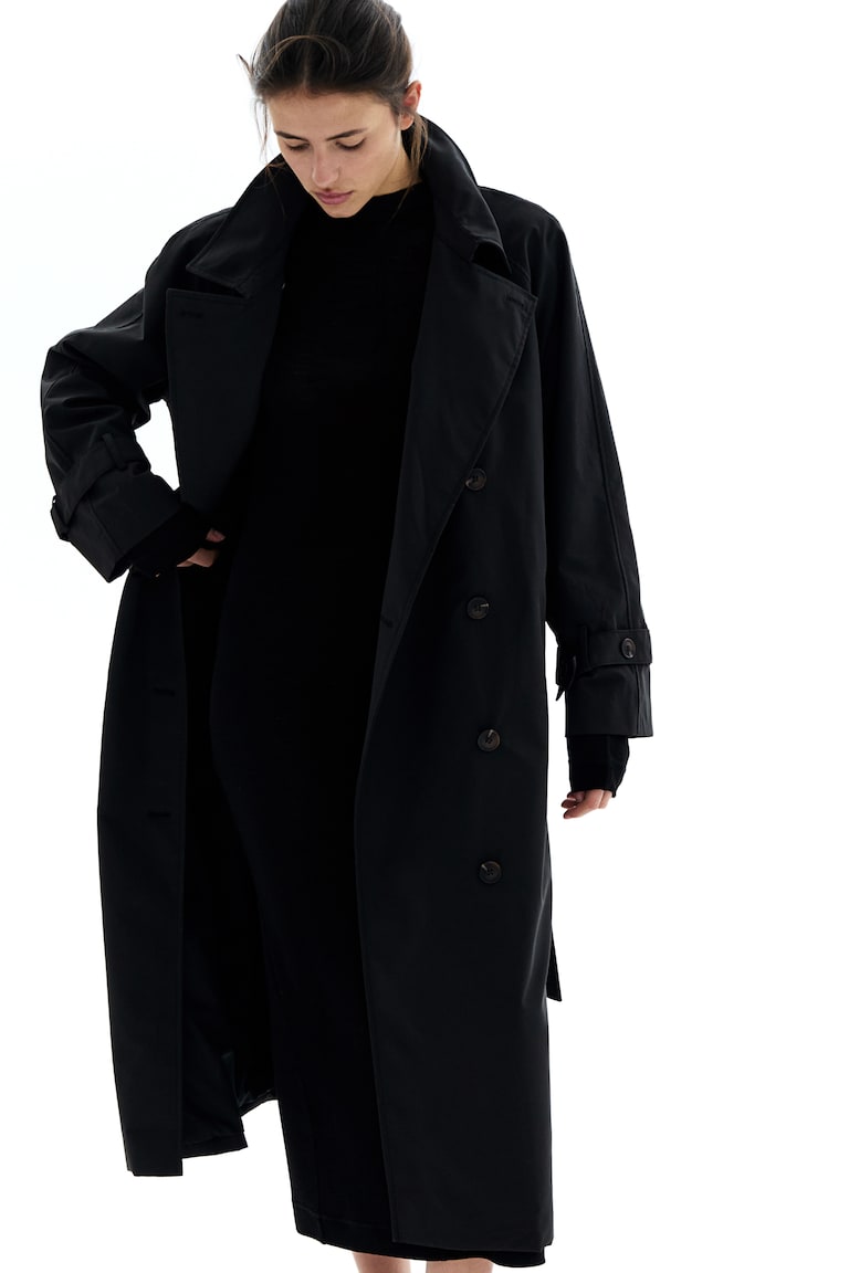 ダブルブレストトレンチコート - ブラック - レディース | H&M JP