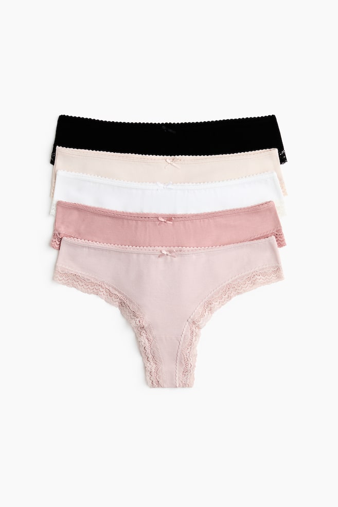 Set van 5 slips - Brazilian - Roze/wit/zwart/Zwart - 1